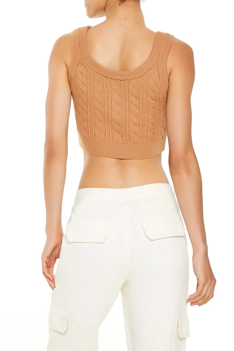 Cable Sweater-Knit Crop Top