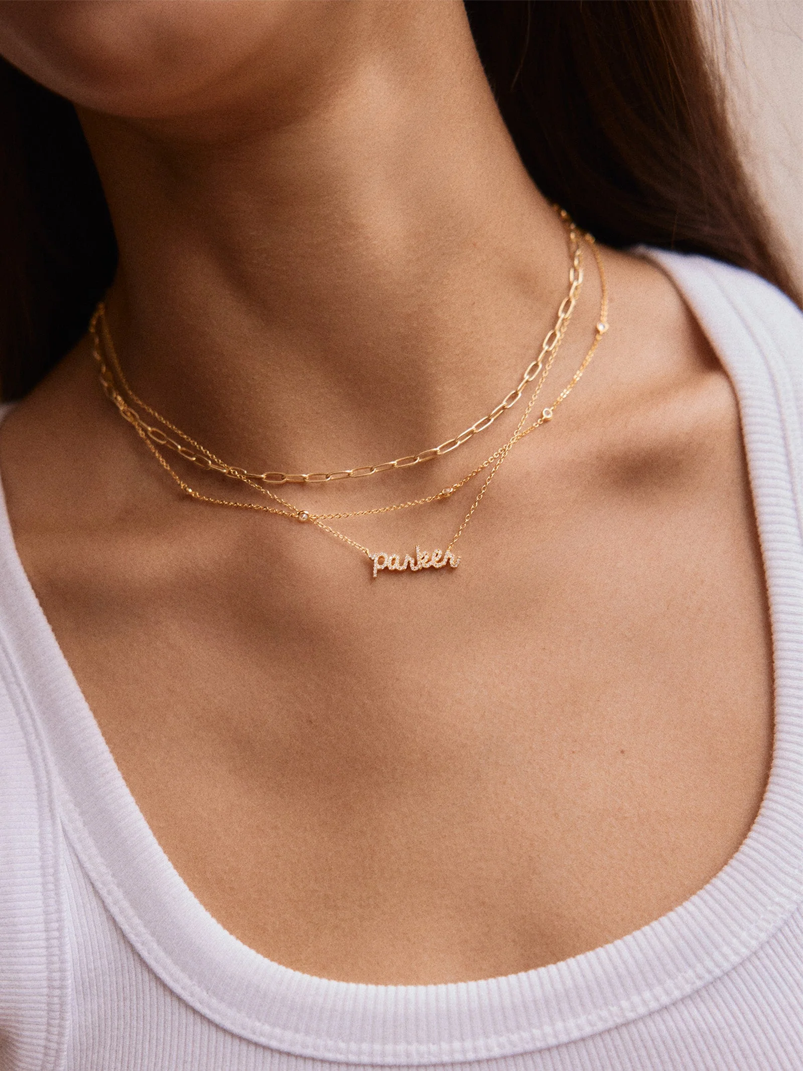 14K Gold Custom Nameplate Necklace - Mini Script