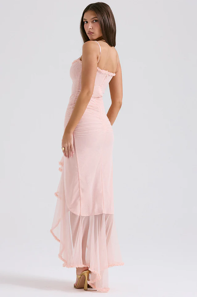 Gabriella Light Peach Ruffle Dress