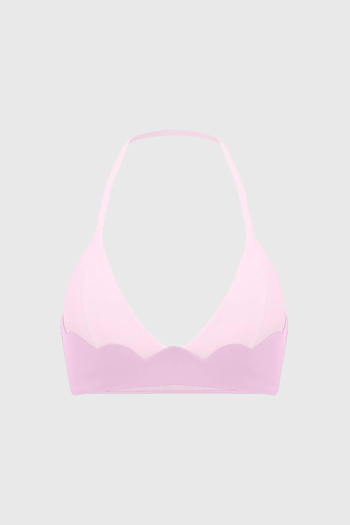 Riviera Scallop Contrast Halter Bra