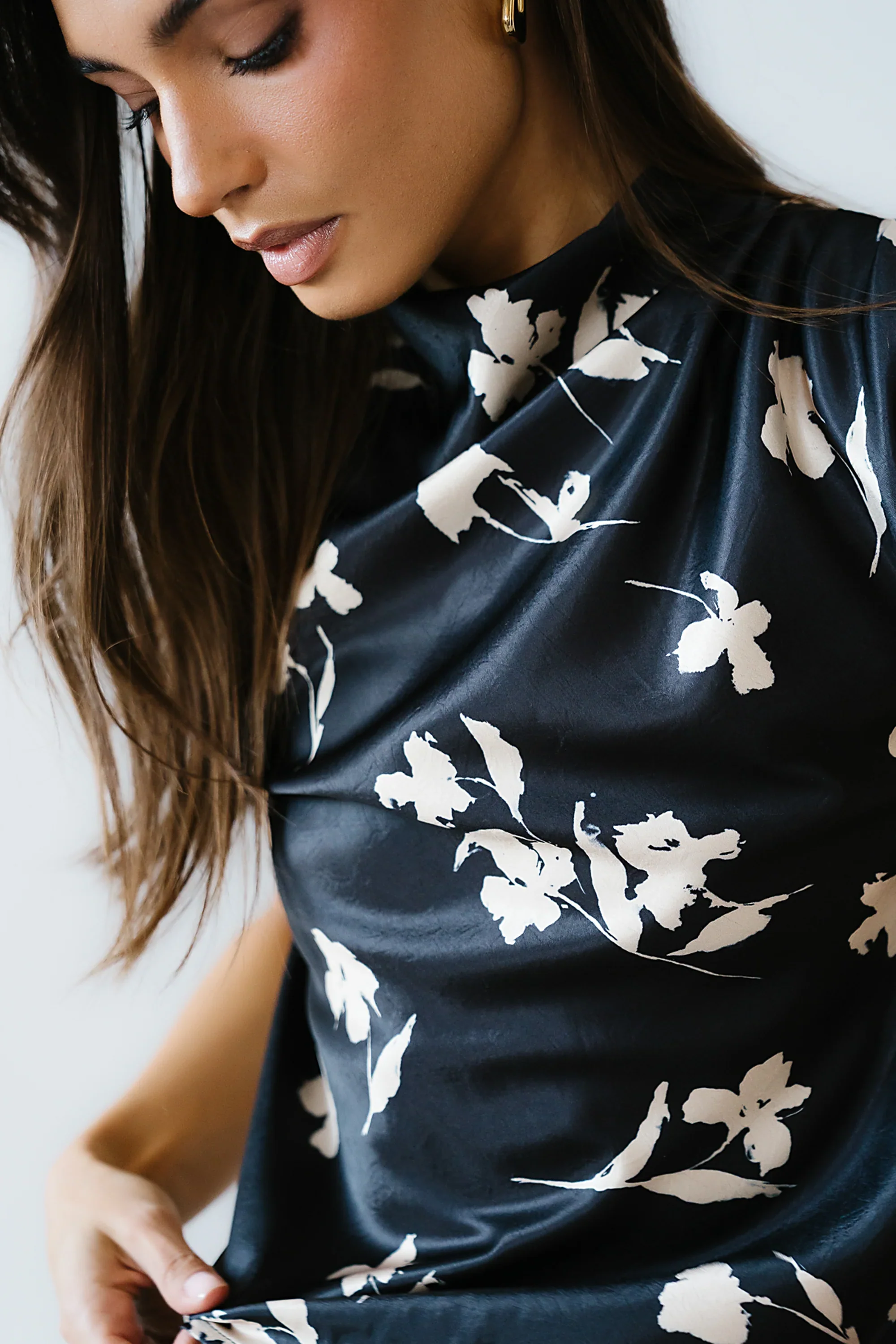 Carsyn Floral Top in Black