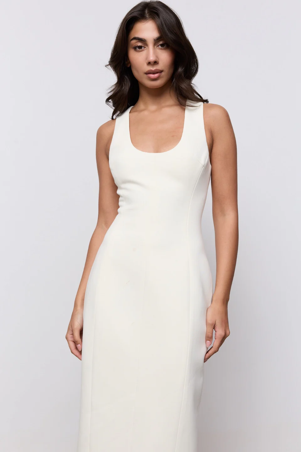 Cotton Mix Midi Dress