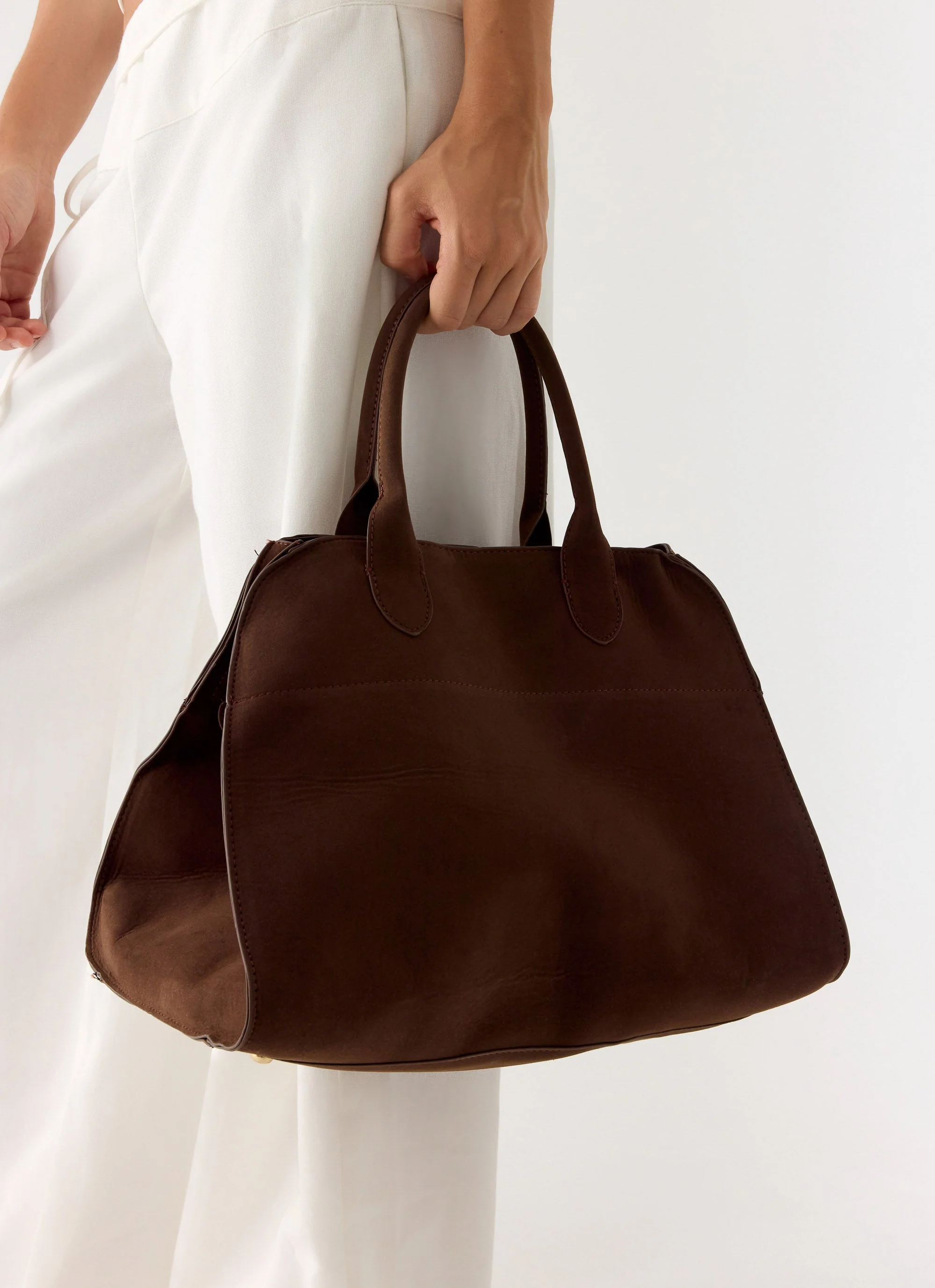 Twilight Drift Faux Suede Bag - Espresso - luluinthesky
