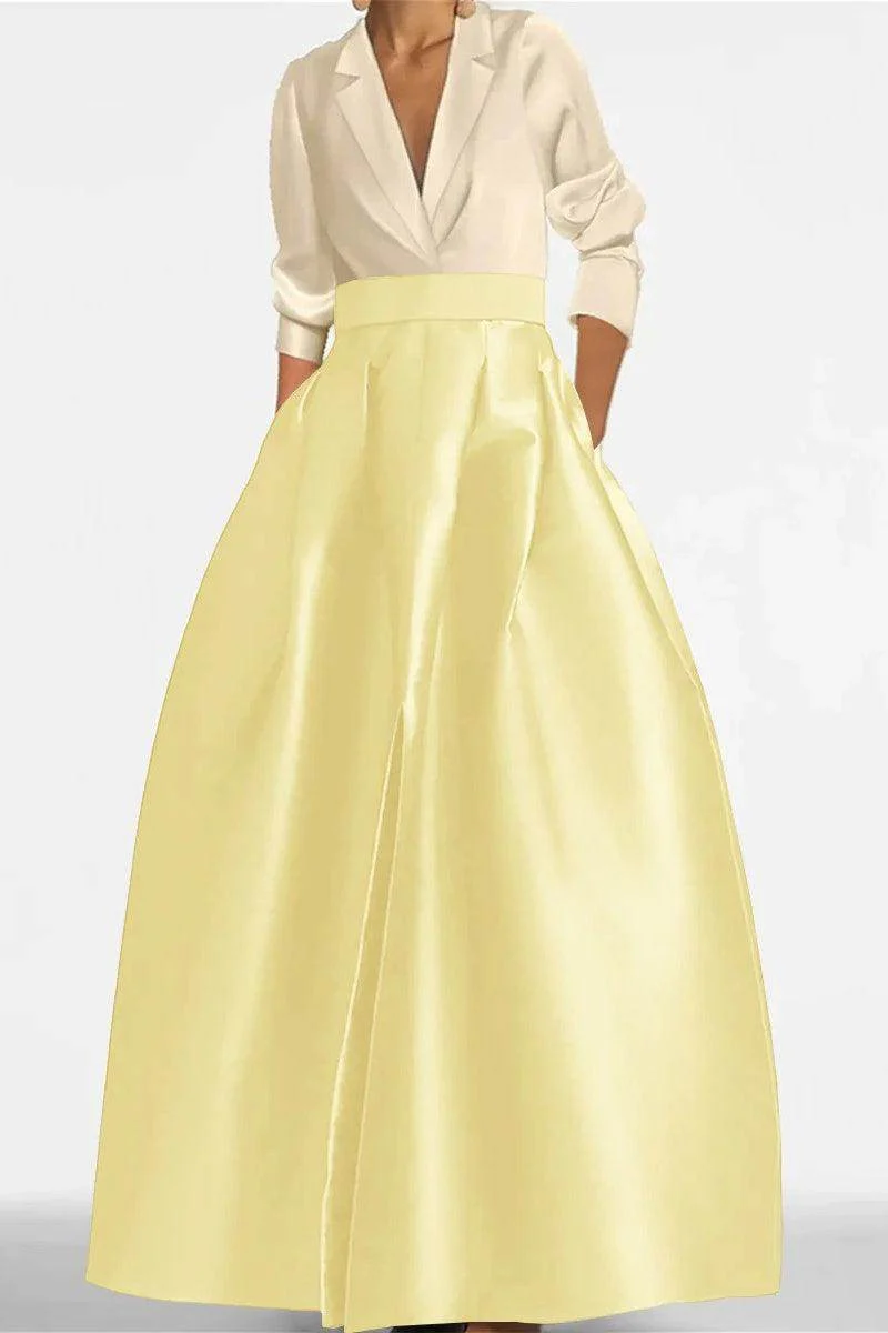 A Line Jewel Neck V-Neck Long Sleeves Mother Dresses CM0342