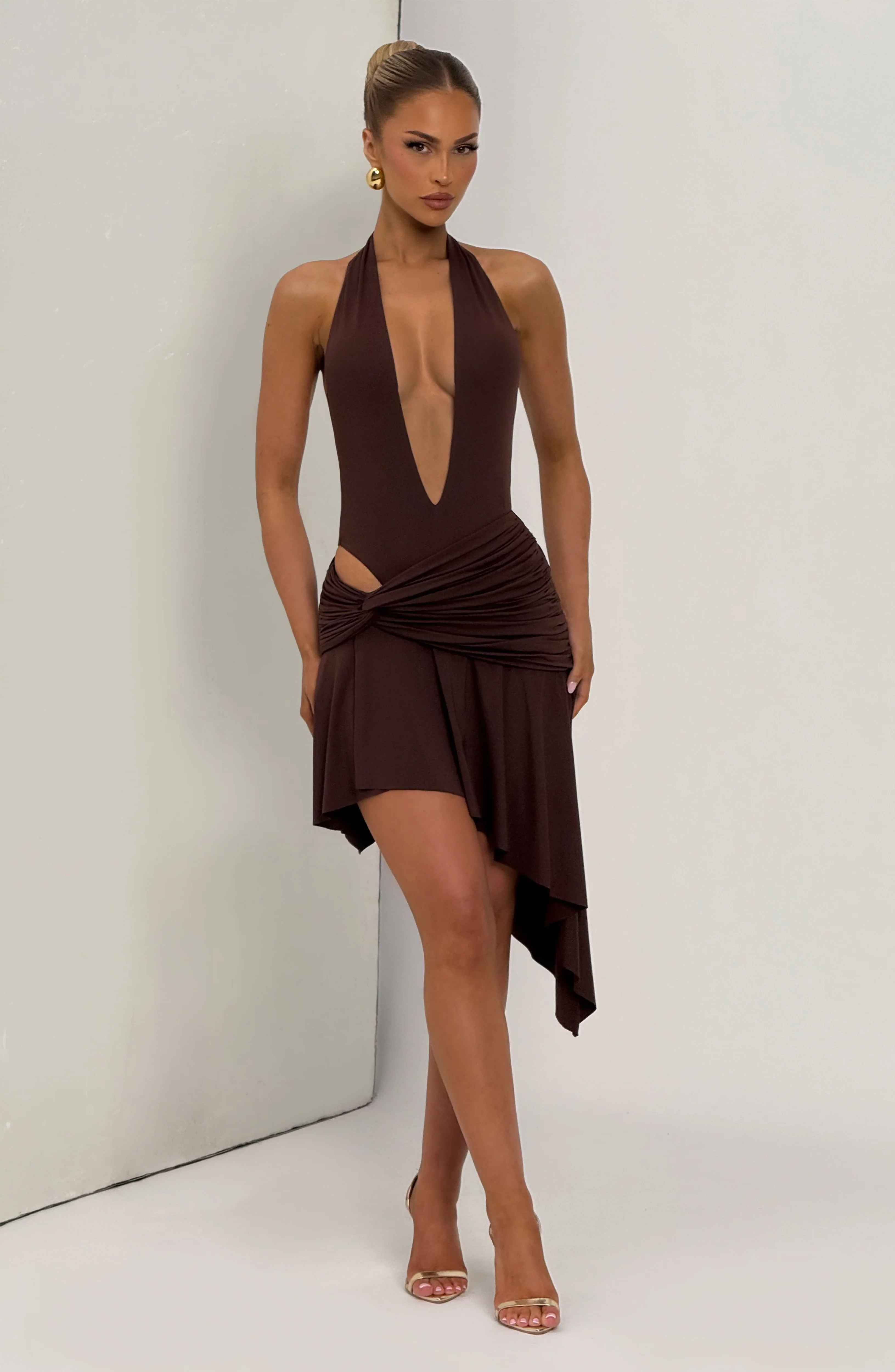 Alto Mini Skirt - Plum Brown