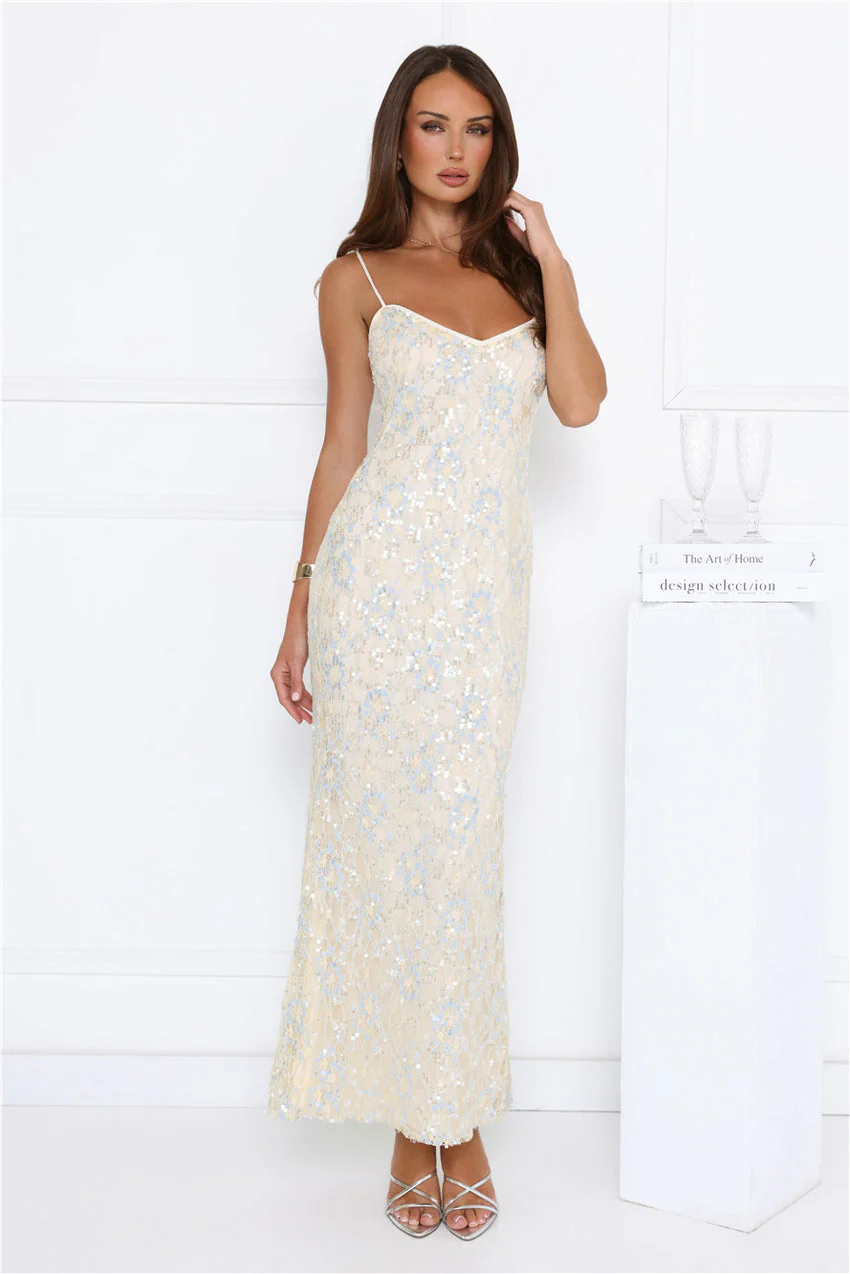 She's Always Right Lace Maxi Dress Yellow - luluinthesky