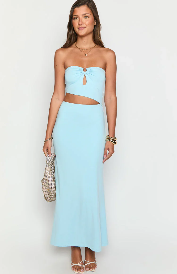 Kain Blue Strapless Maxi Dress