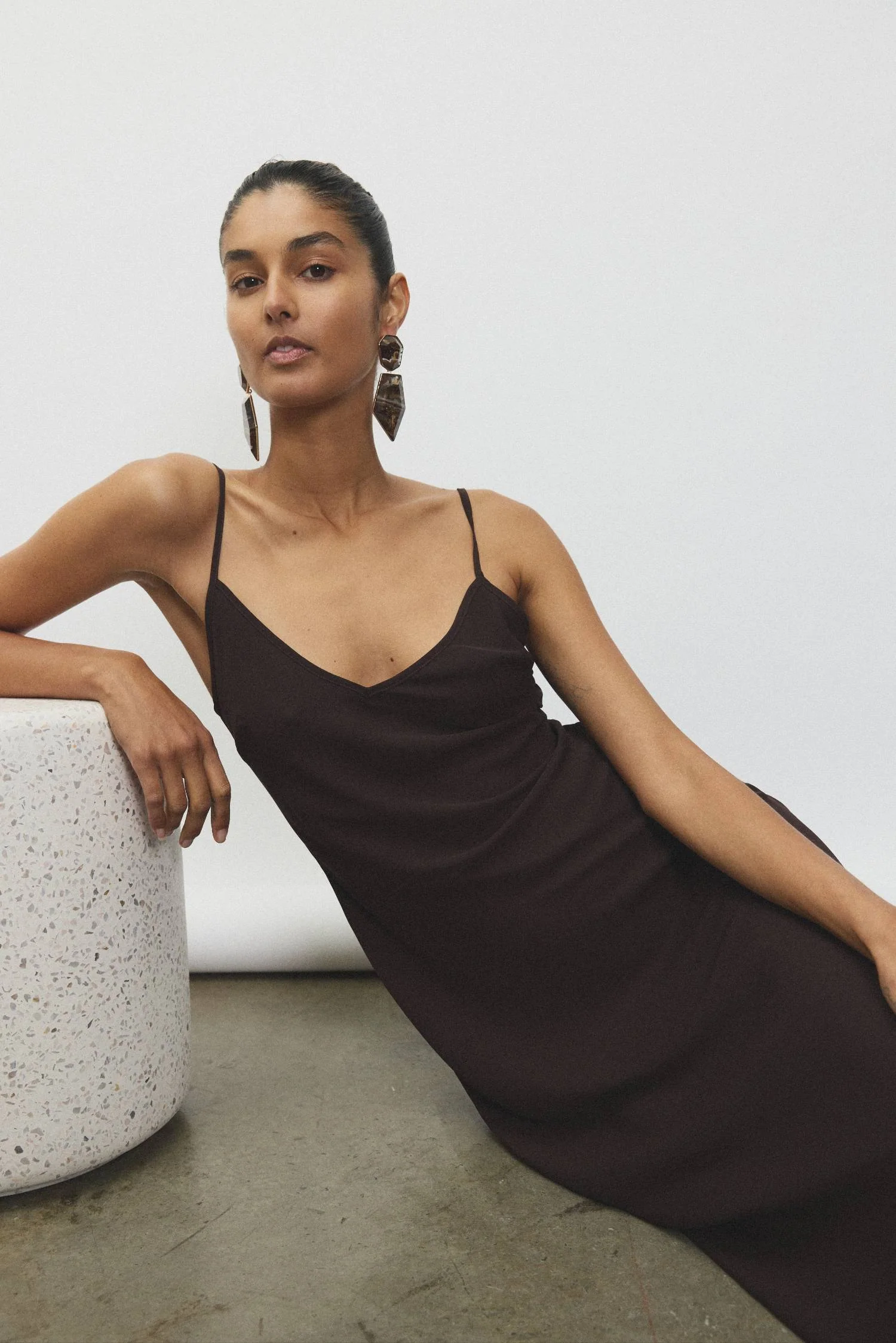 Georgette Maxi Dress | Chocolate