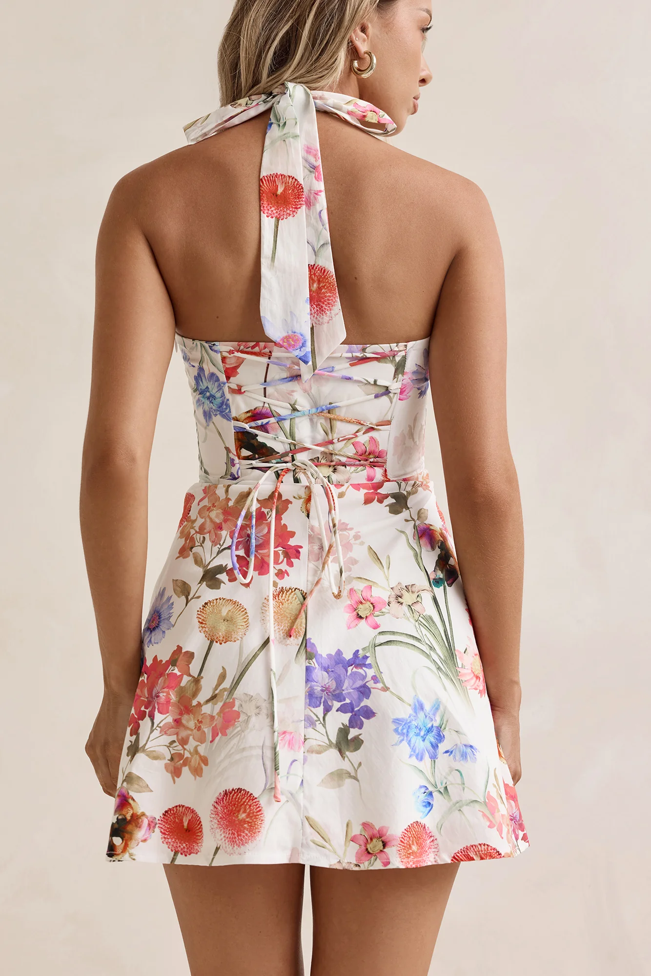 Wildflowers Halter Mini Dress Multi - luluinthesky