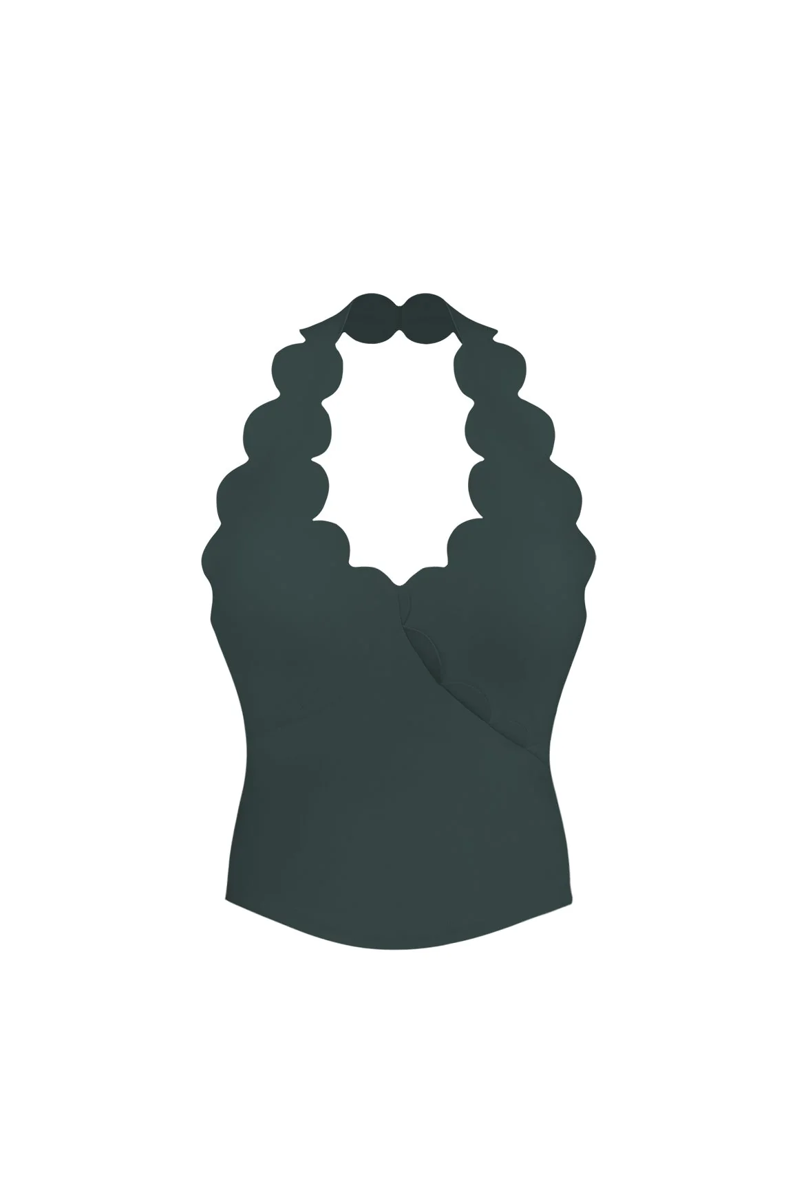 Riviera Scallop Halter Bra Tank