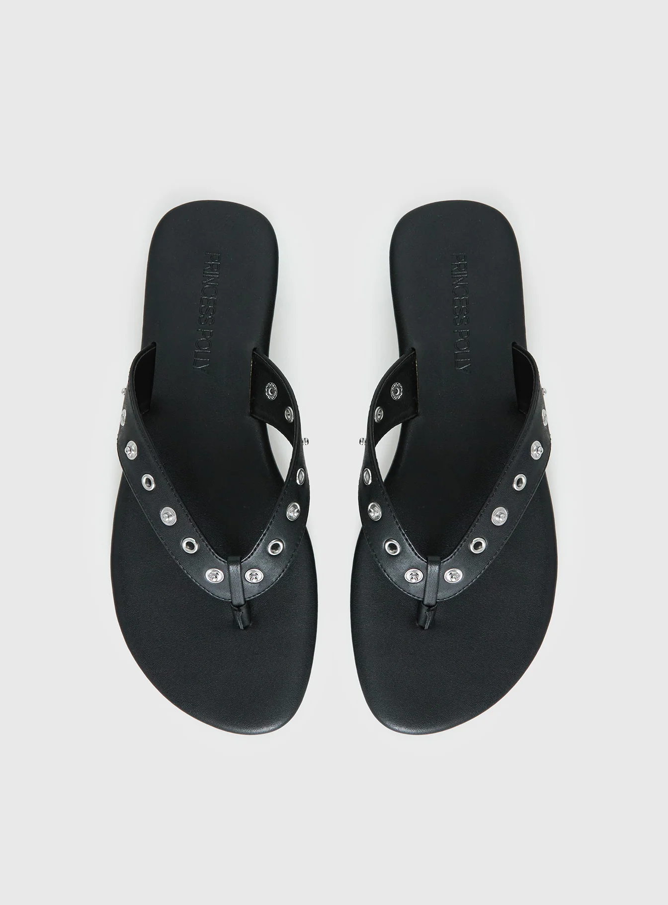 Lyana Eyelet Detail Sandals Black