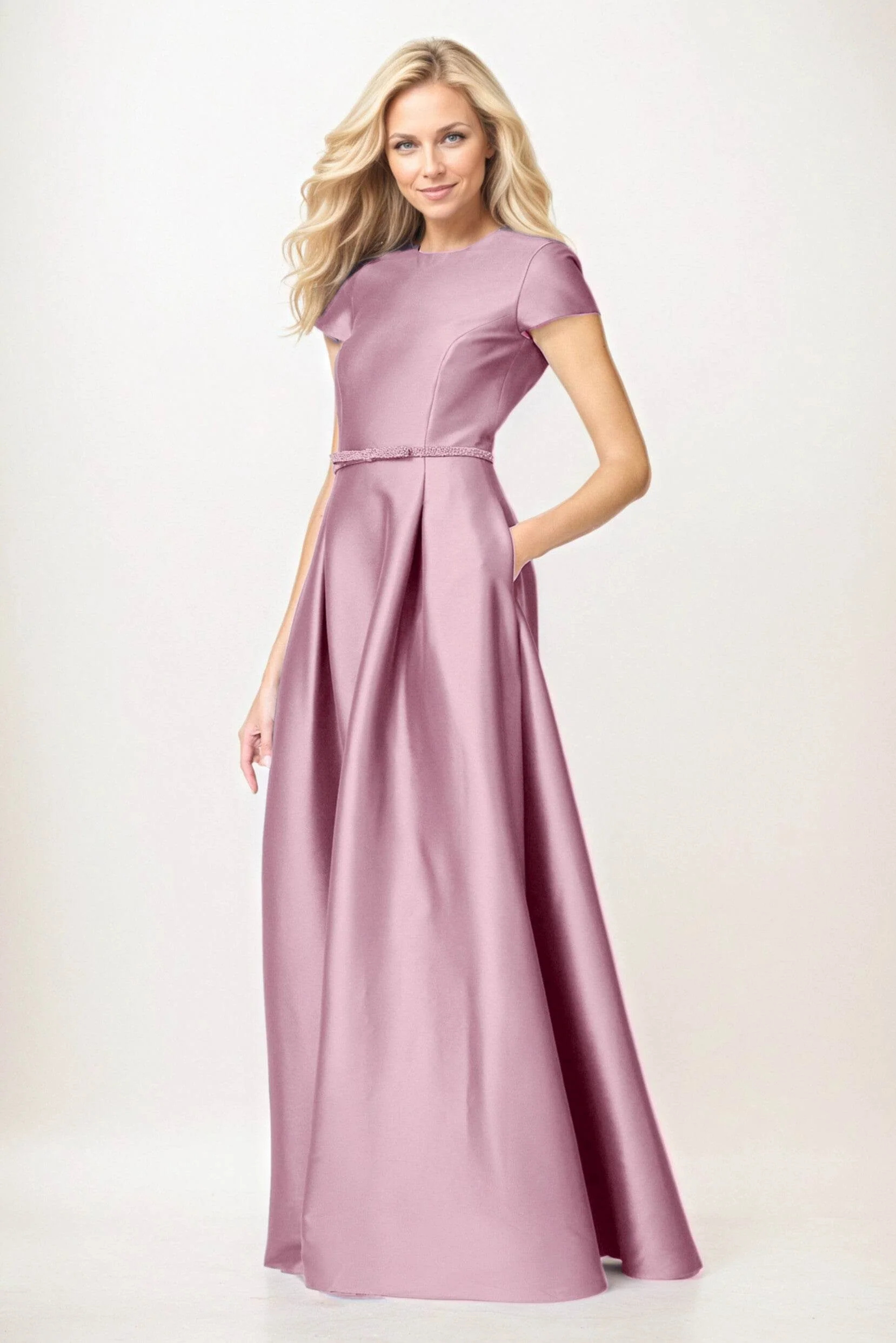 A-Line Maxi Satin Mother of the Bride Dresses CM0400