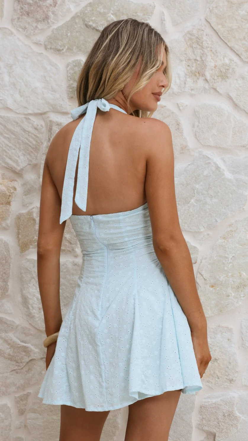 Novella Mini Dress - Blue - luluinthesky