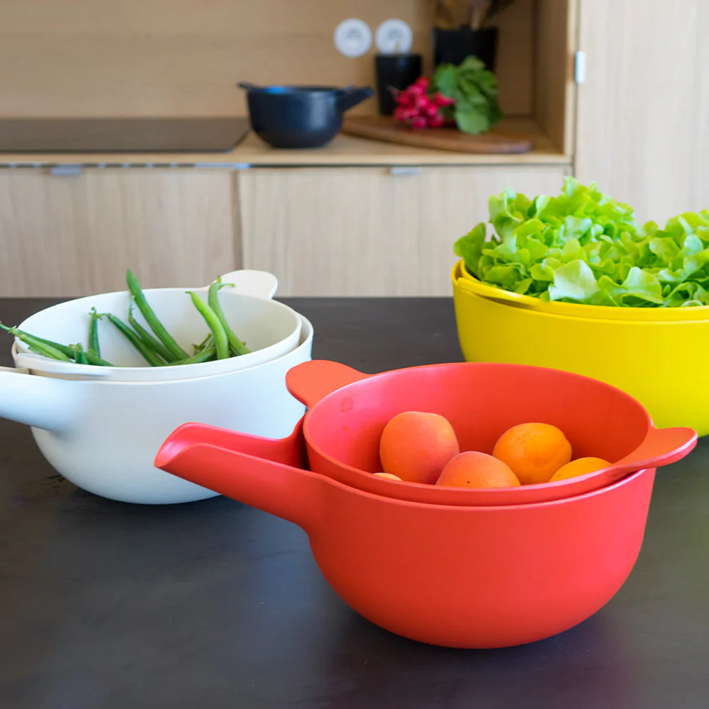 Vogeelle Small Mixing Bowl and Colander Set Tomato