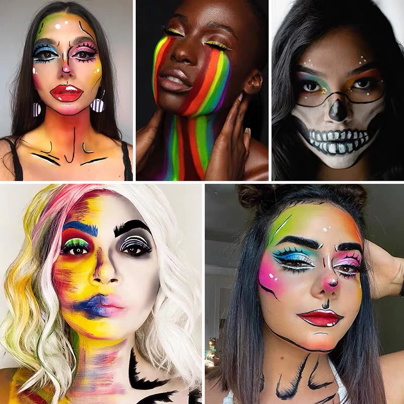 UCANBE Halloween Face Paint Palette – 20 Color Professional Body & Face Paint Makeup Kit for Costume, Cosplay & SFX