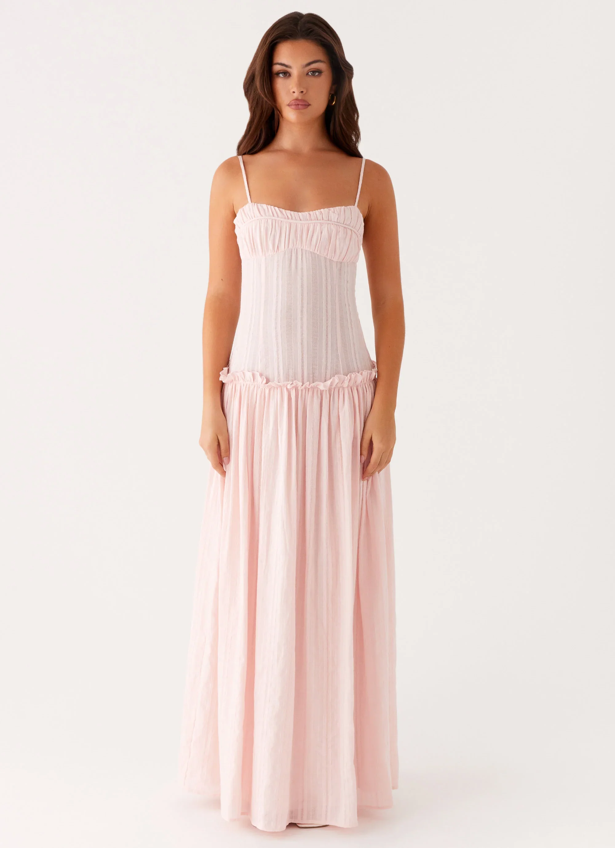 Jacinda Drop Waist Maxi Dress - Pink - luluinthesky