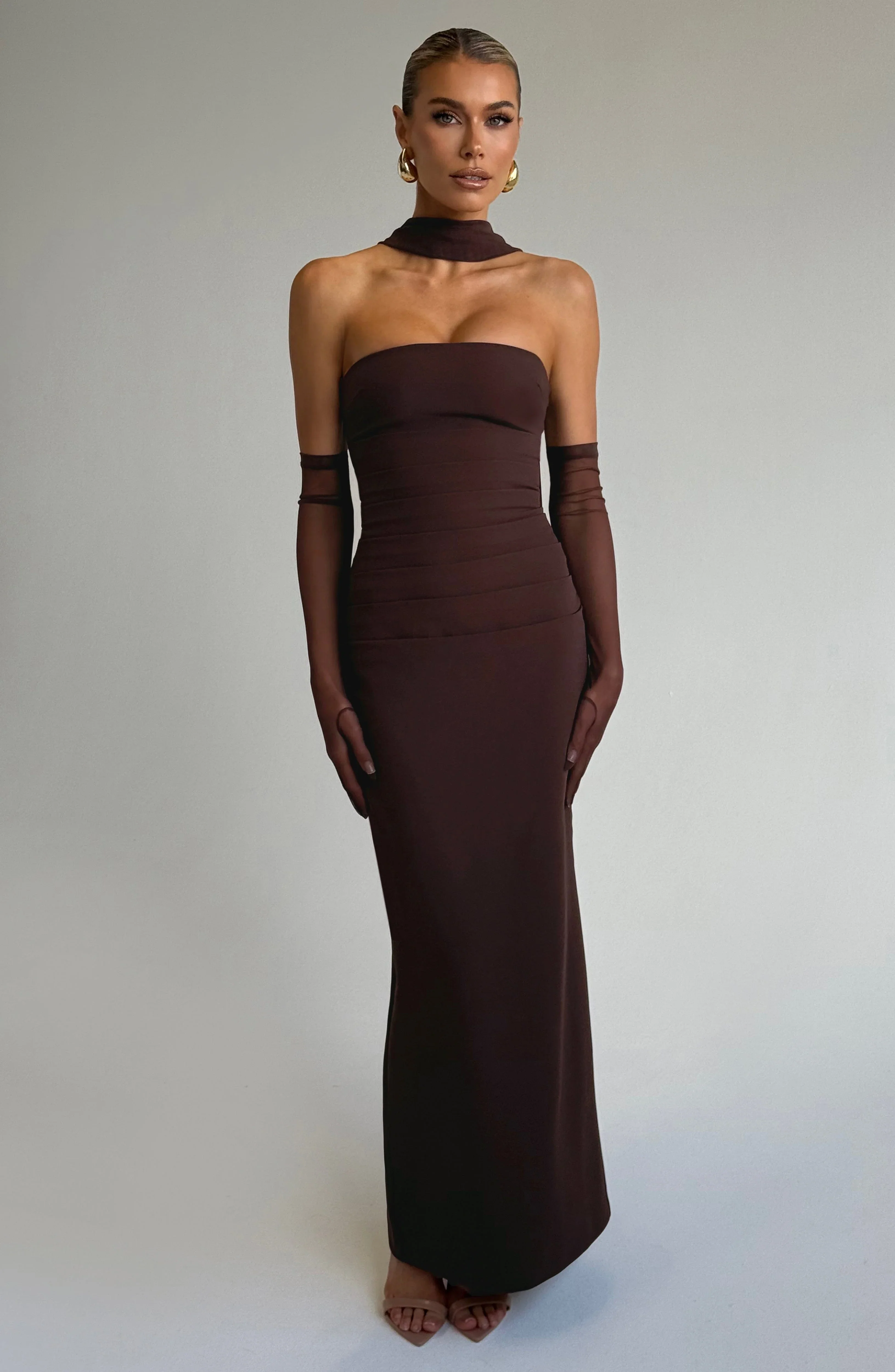 Yulia Maxi Dress - Plum Brown