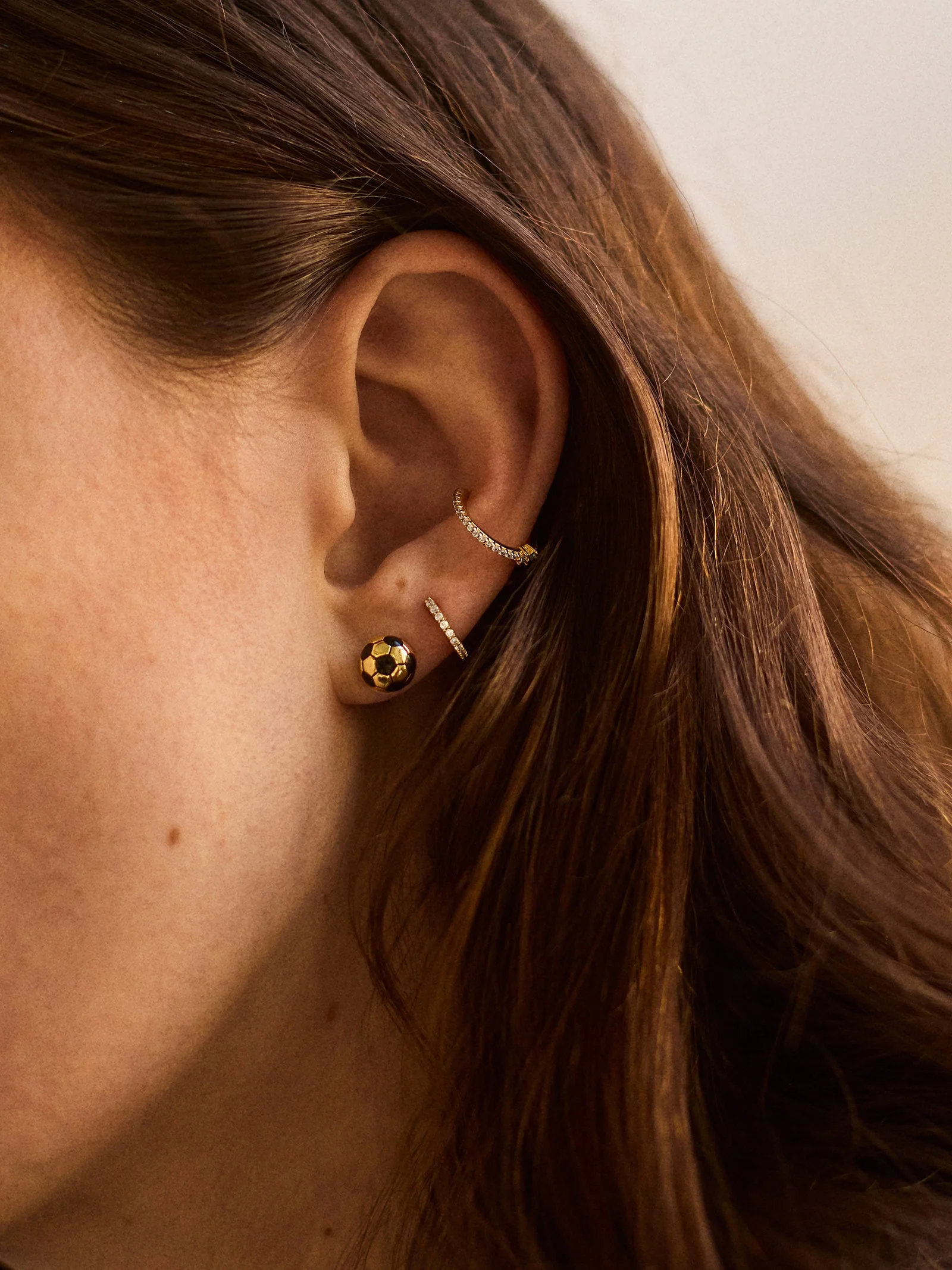14K Gold Sports Delicate Stud - Soccer