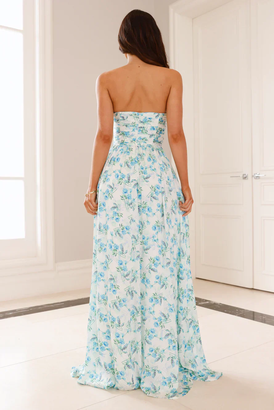 Dainty Events Strapless Maxi Dress Blue
