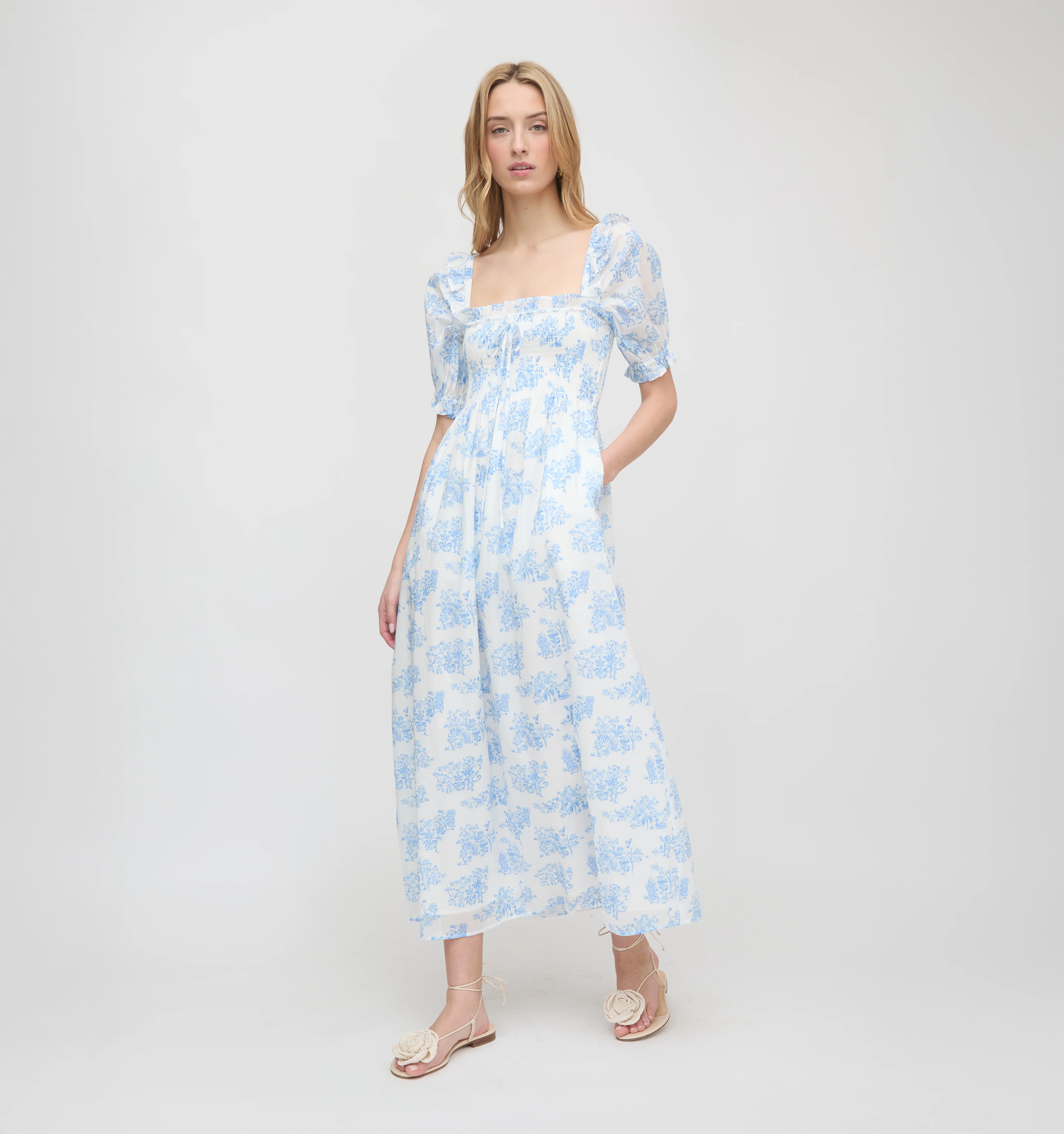 Roller Rabbit x Hill House Scarlett Nap Dress - Blue Sherwood Forest Monkey