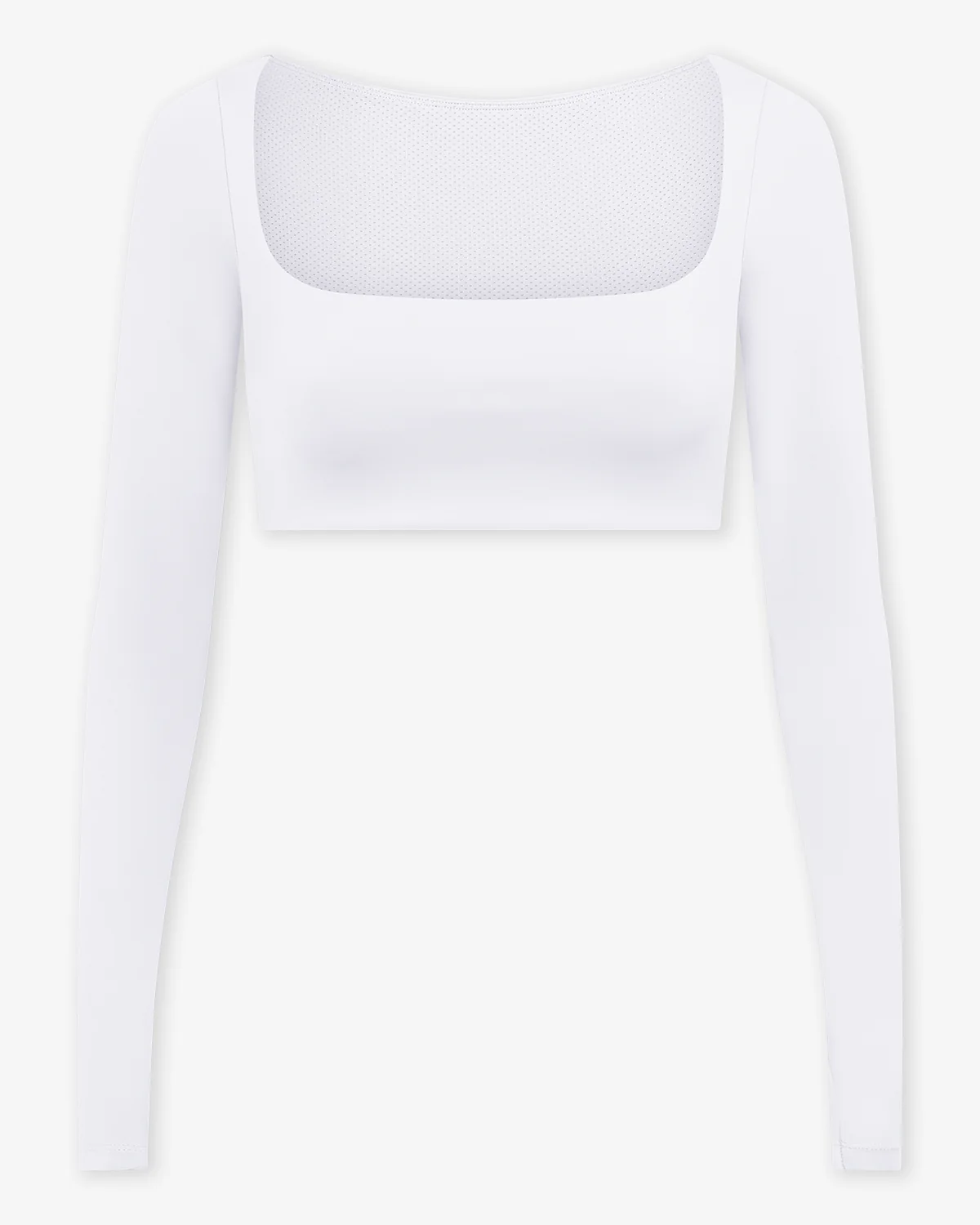 Freedom Scoop Long Sleeve Crop | White