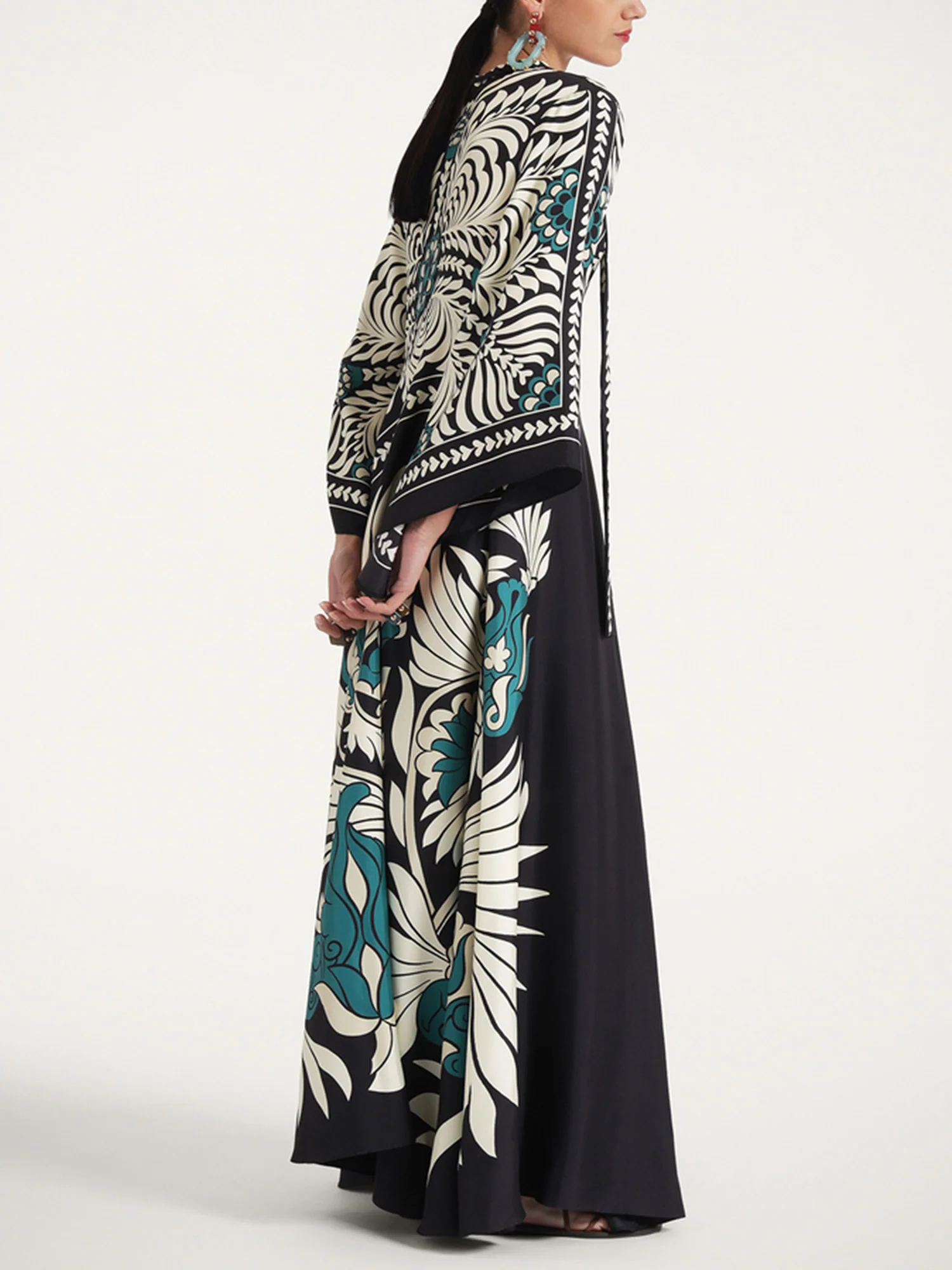 Tropical Print Long Dress