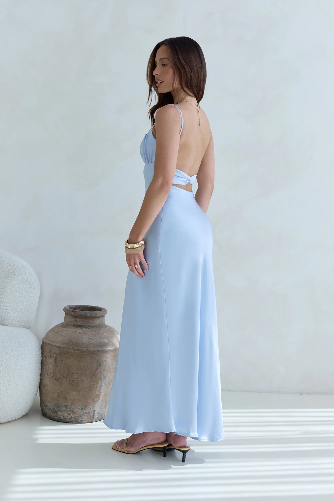 Love And Desire Satin Maxi Dress Blue - luluinthesky