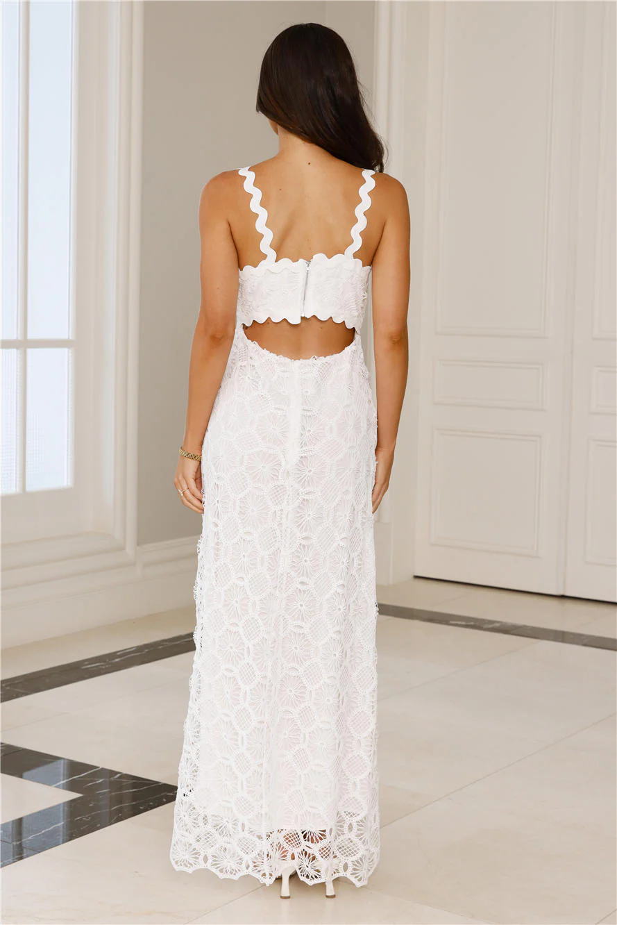 Catching Up Embroidered Maxi Dress White - luluinthesky