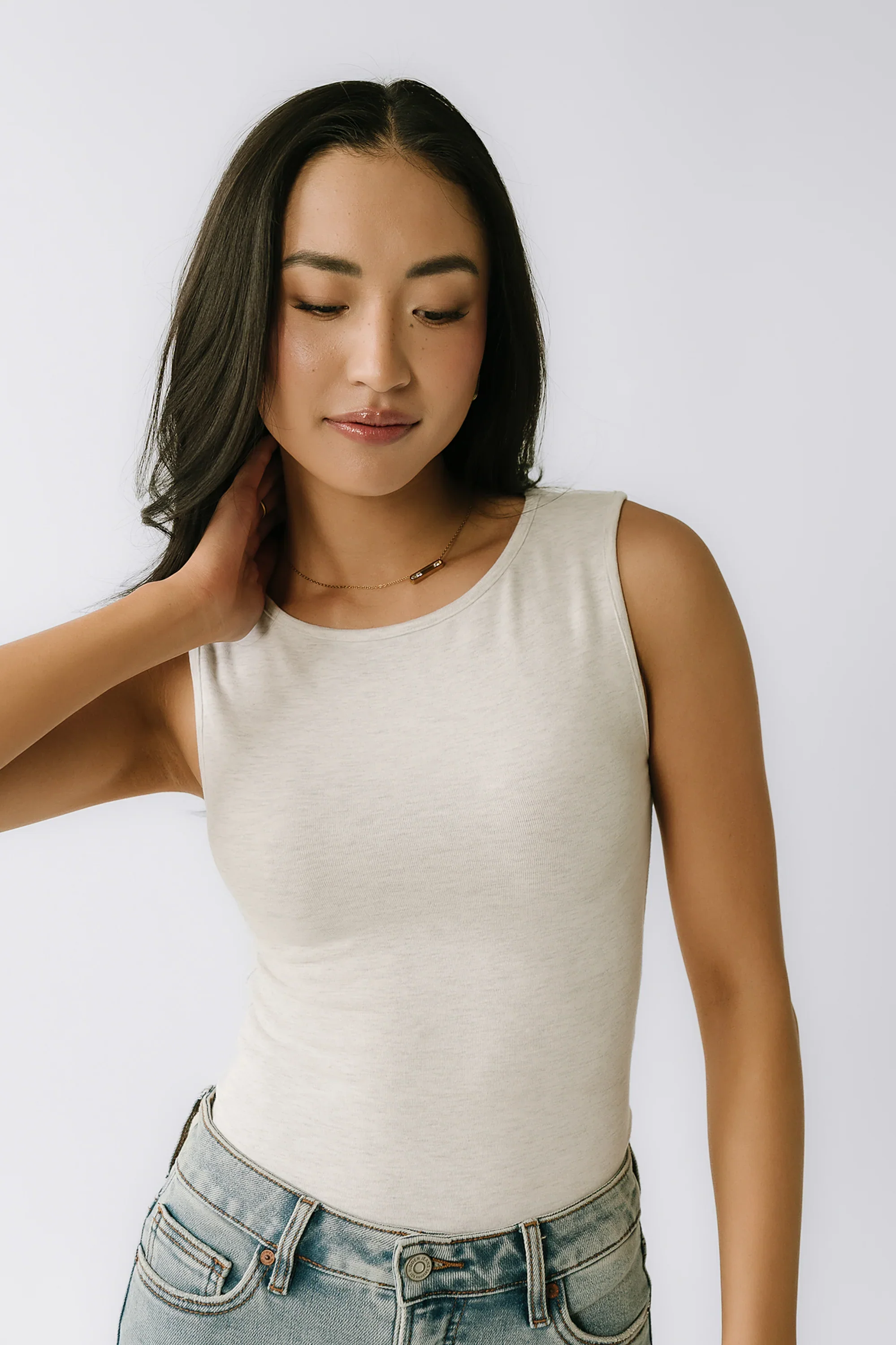 Alder Fitted Tank in Bone