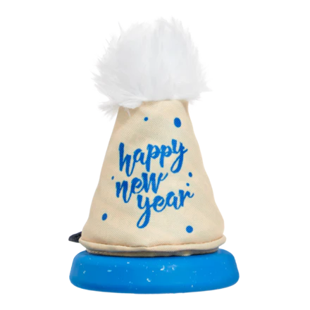 Chew Years Party Hat Durable Super Chewer Enrichment Dog Toy