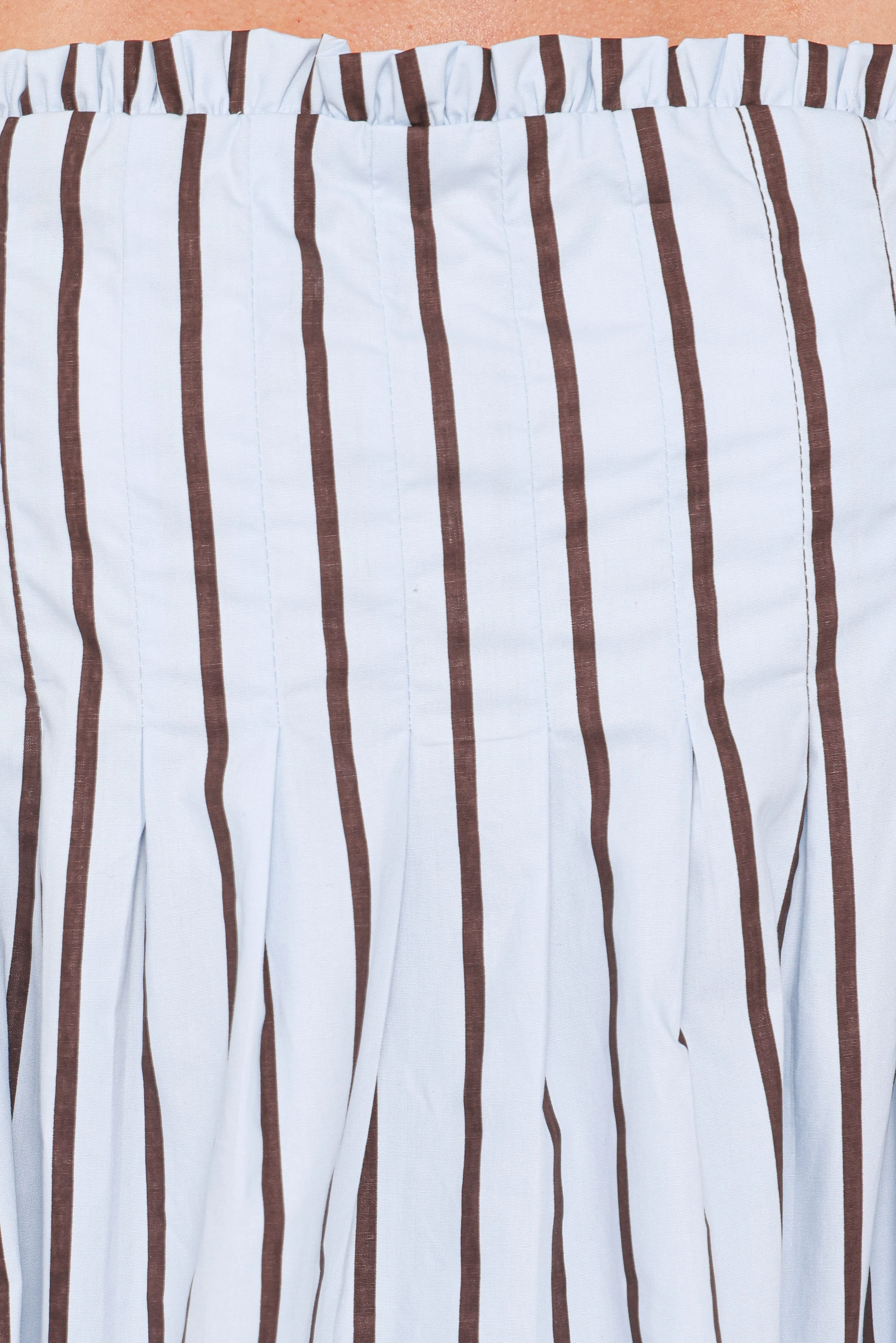Dulce Top - Blue/Brown Stripe