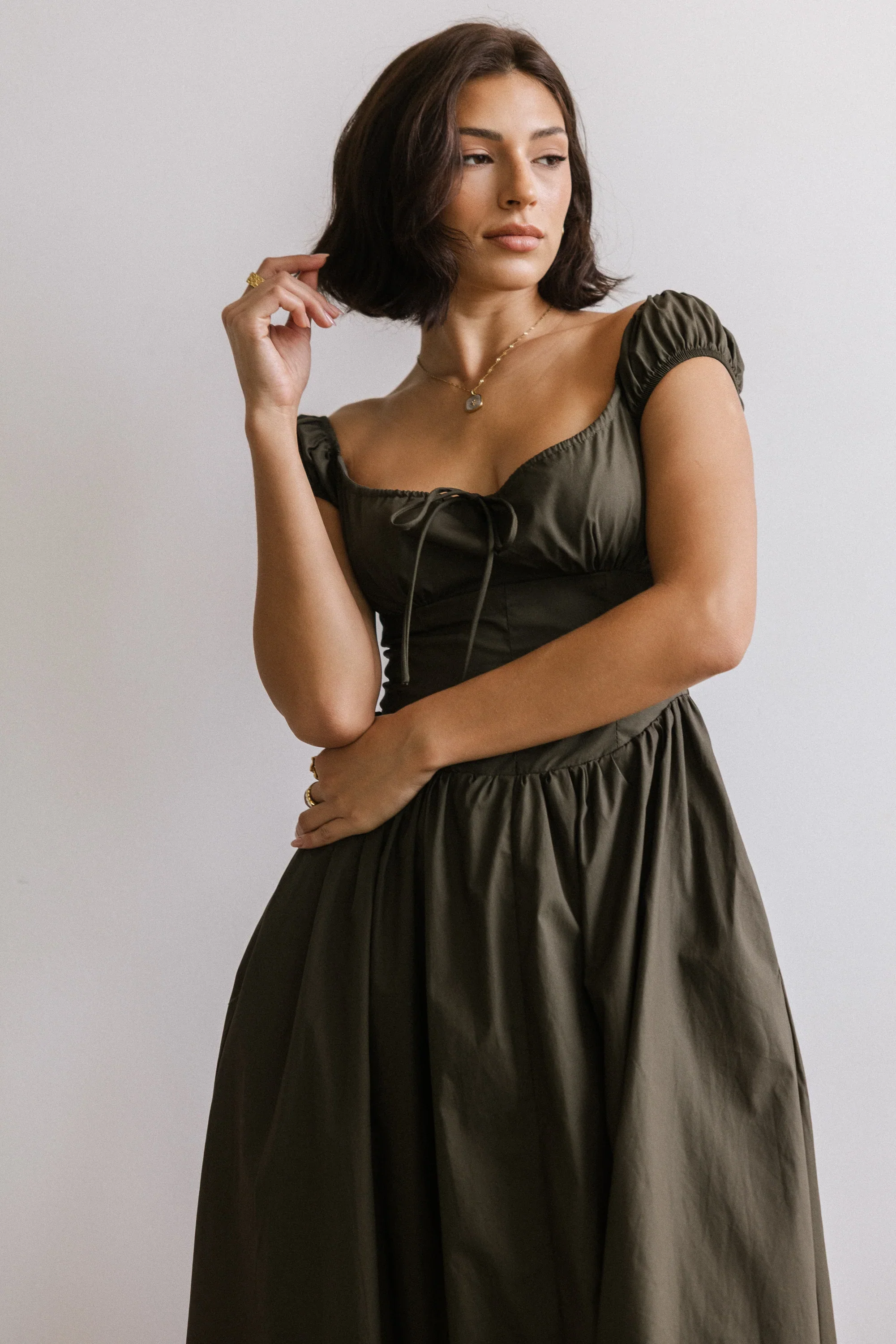 Patricia Midi Dress in Olive