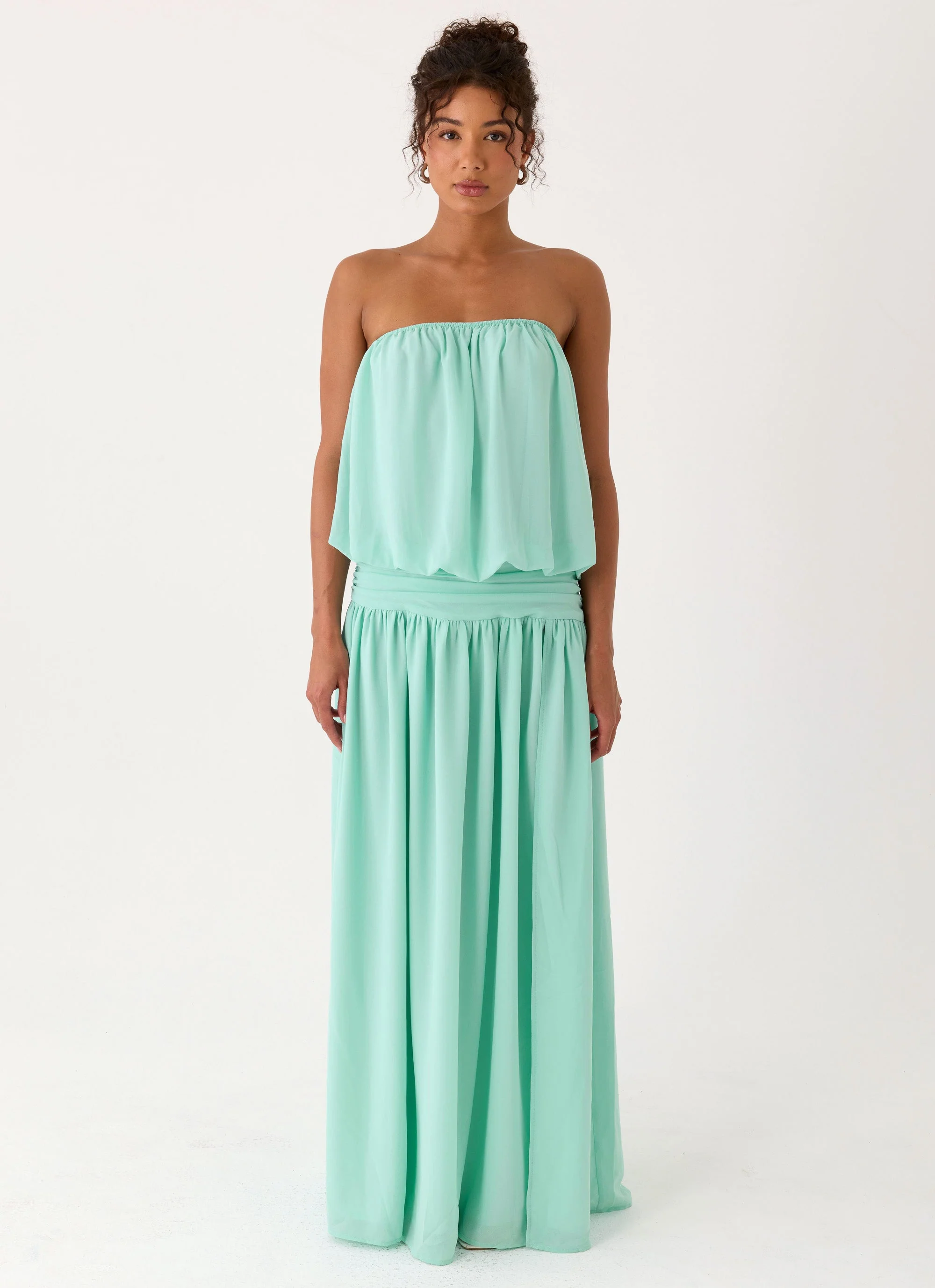 Lioras Strapless Maxi Dress - Aqua