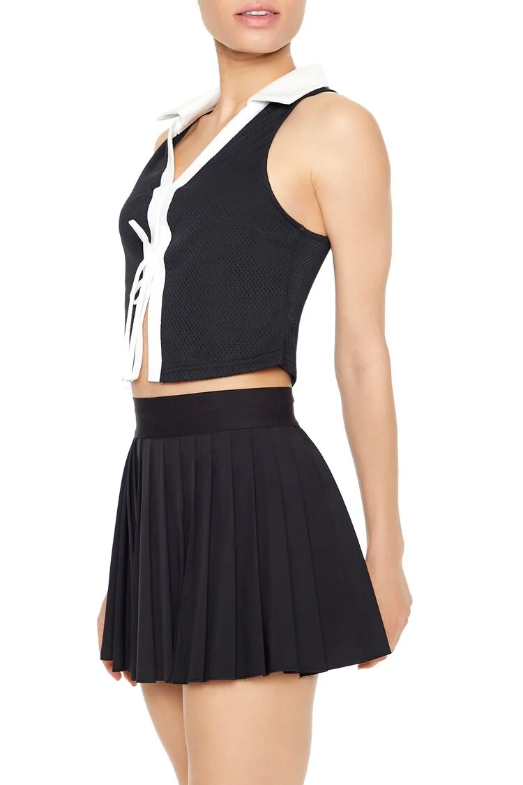 Colorblock Split-Hem Crop Top