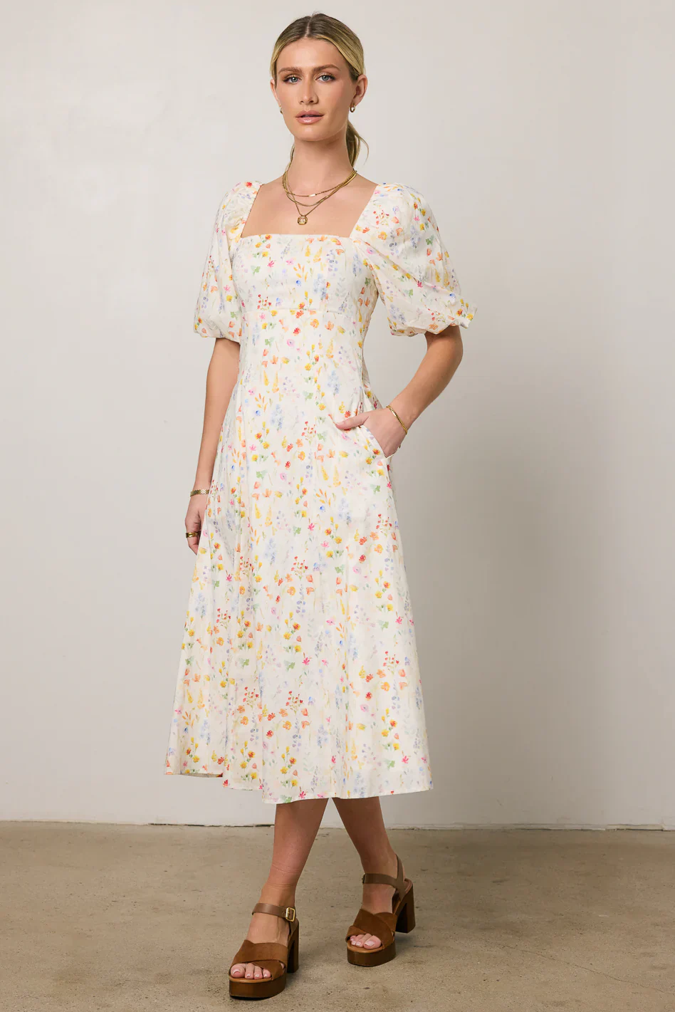 Claire Floral Midi Dress