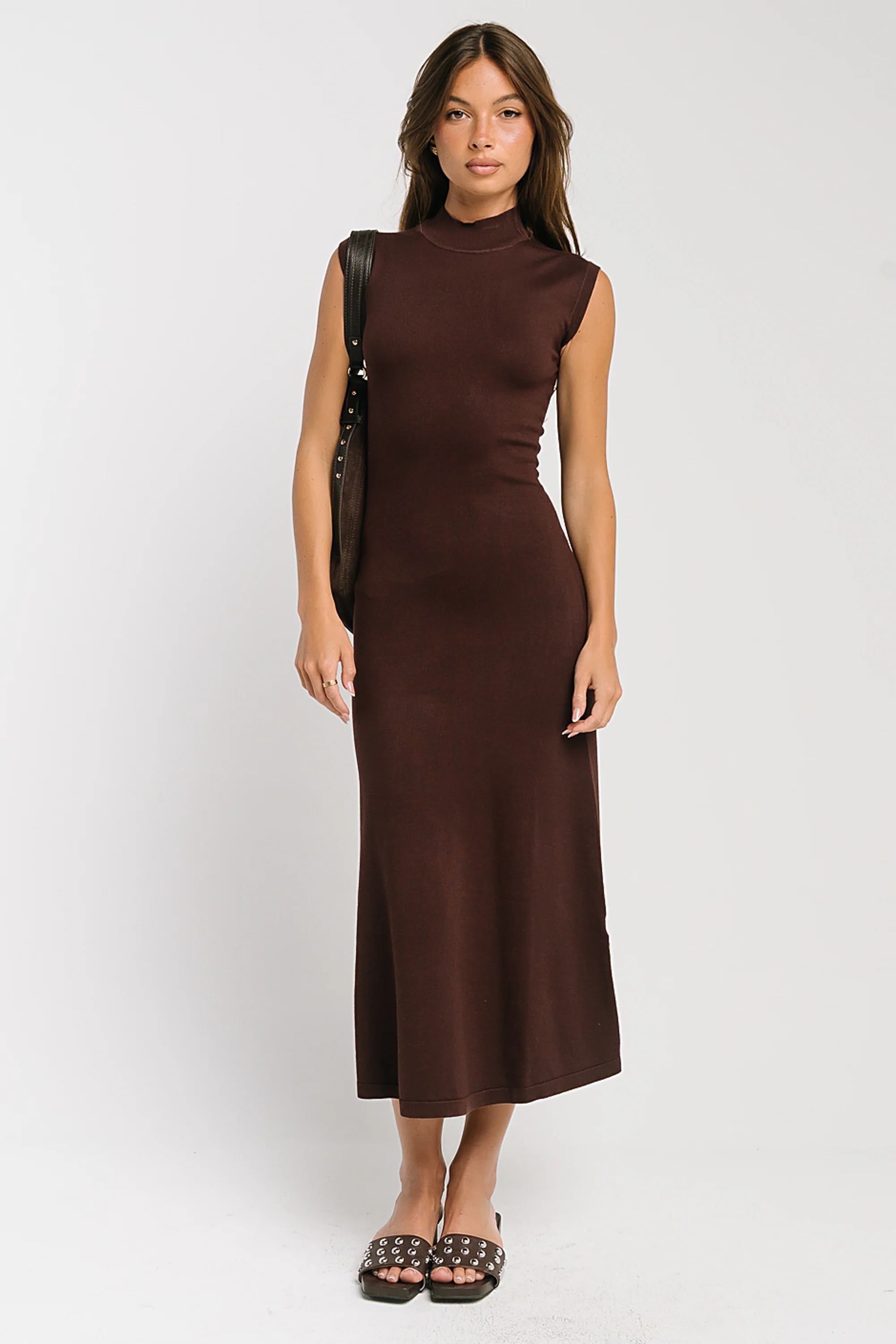 Avery Ribbed Maxi Dress in Wine