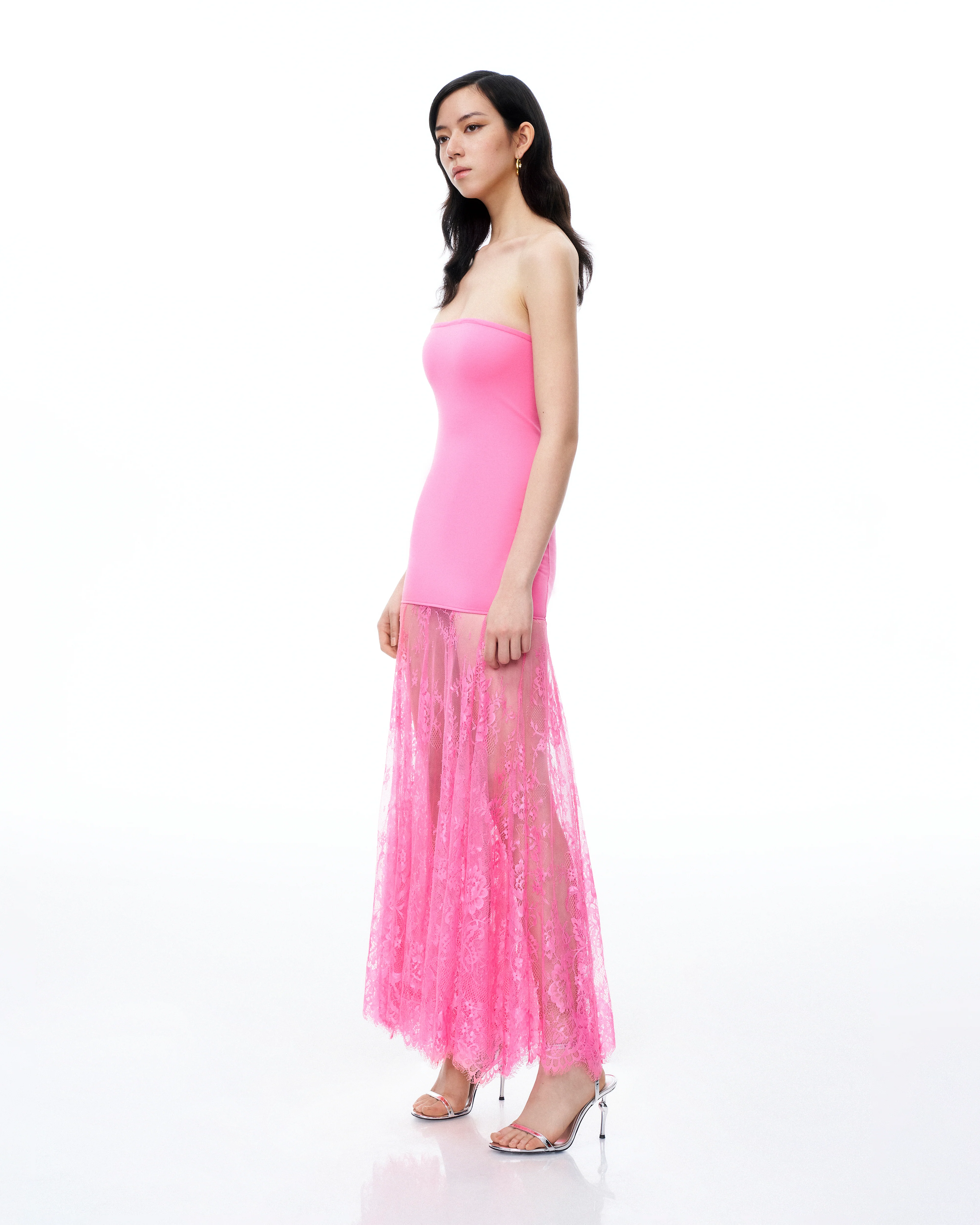 Evadne Floral Lace Dress - Pink - FASHION NOB