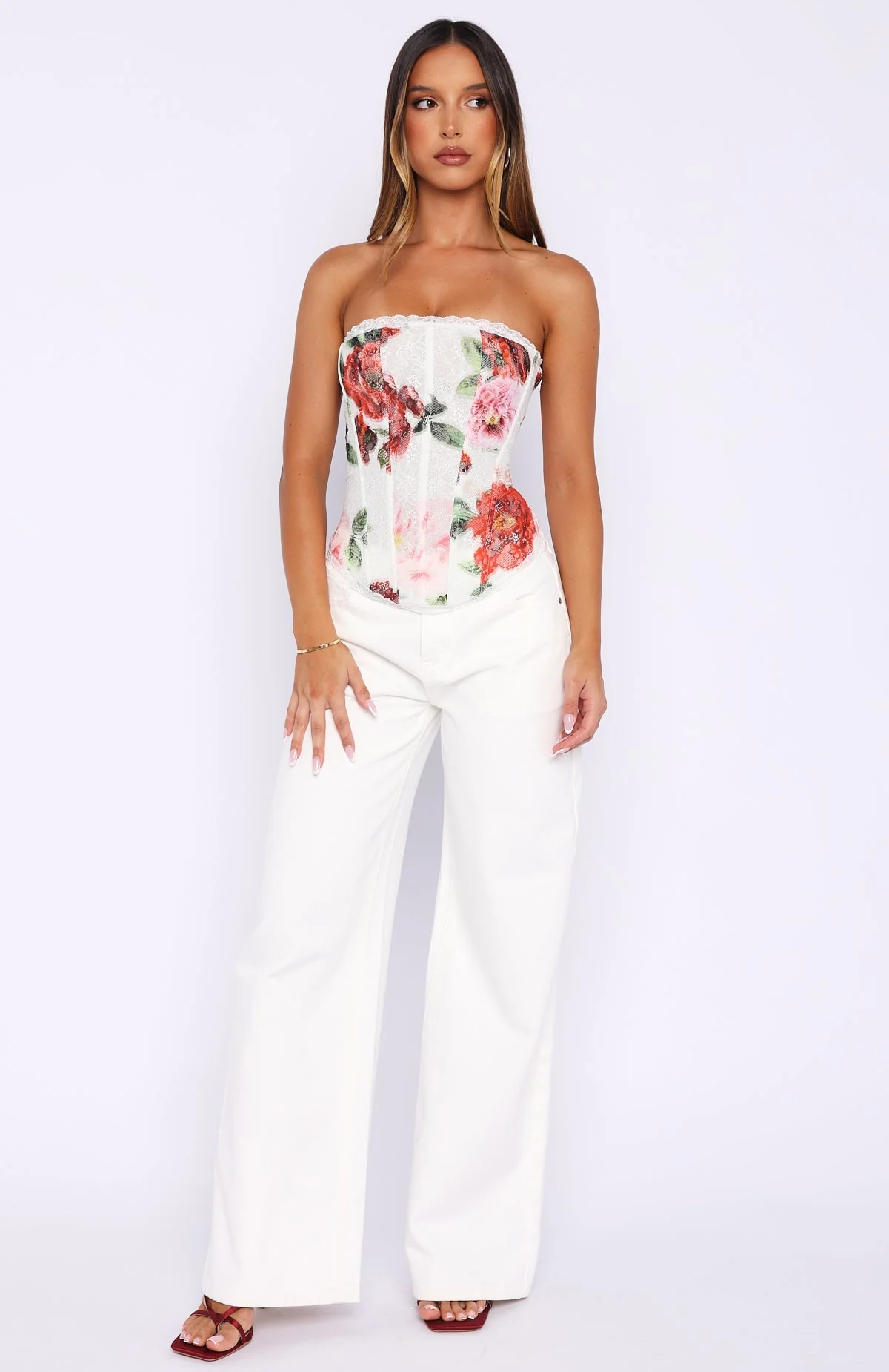 Darling Heart Strapless Bustier Heirloom Bloom