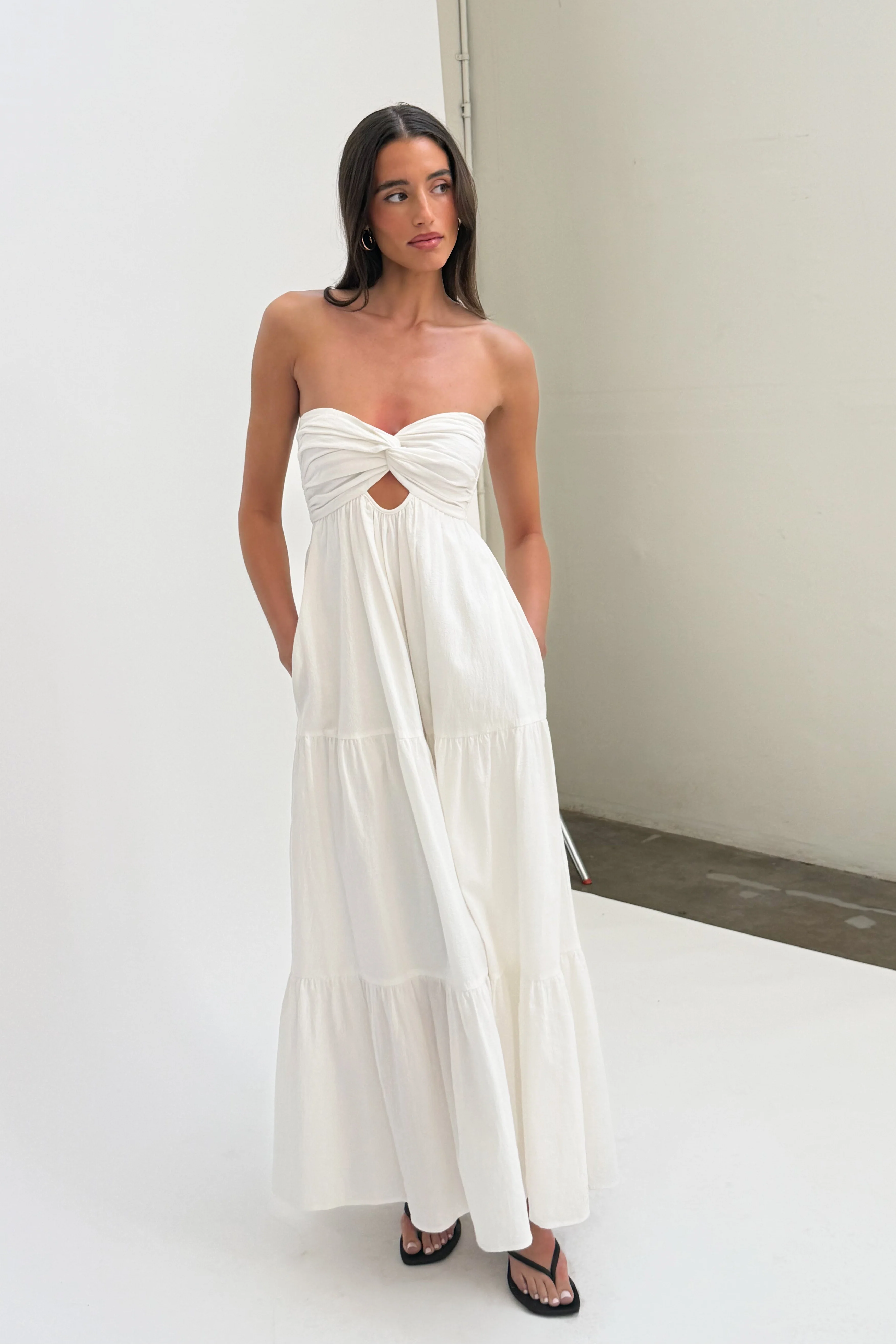 Strapless Tiered Maxi Dress