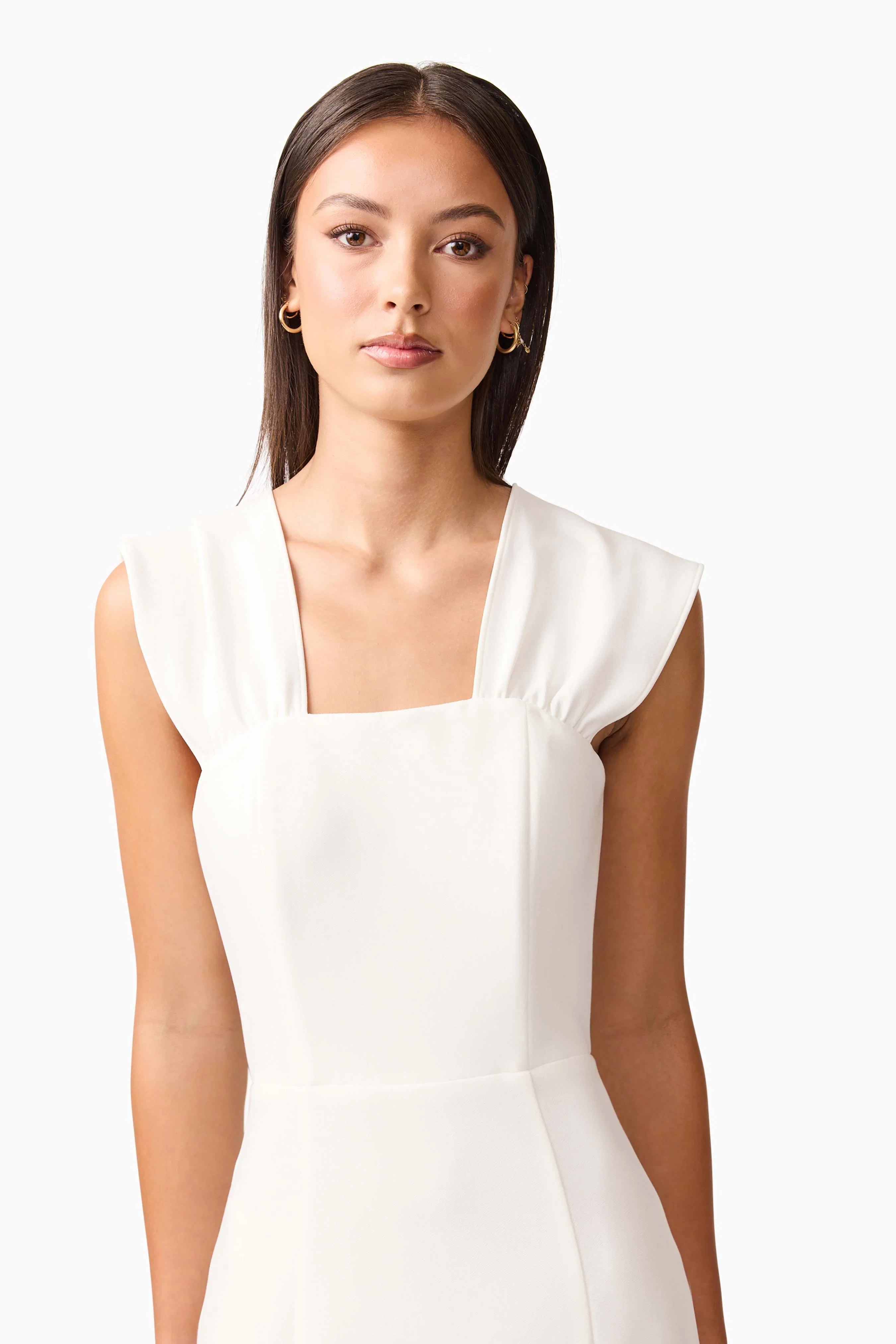 Mira Halter Gown in White