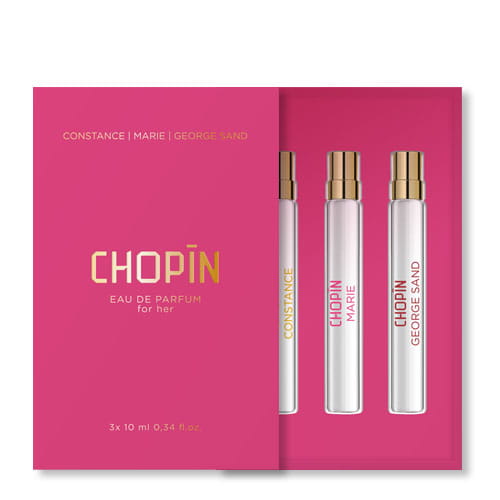 CHOPIN for her, zestaw 3 woda perfumowana  3 x 10 ml w ozdobnej owijce