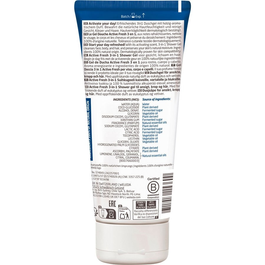 WELEDA Shower Gel Żel pod prysznic For Men Active Fresh 3w1
