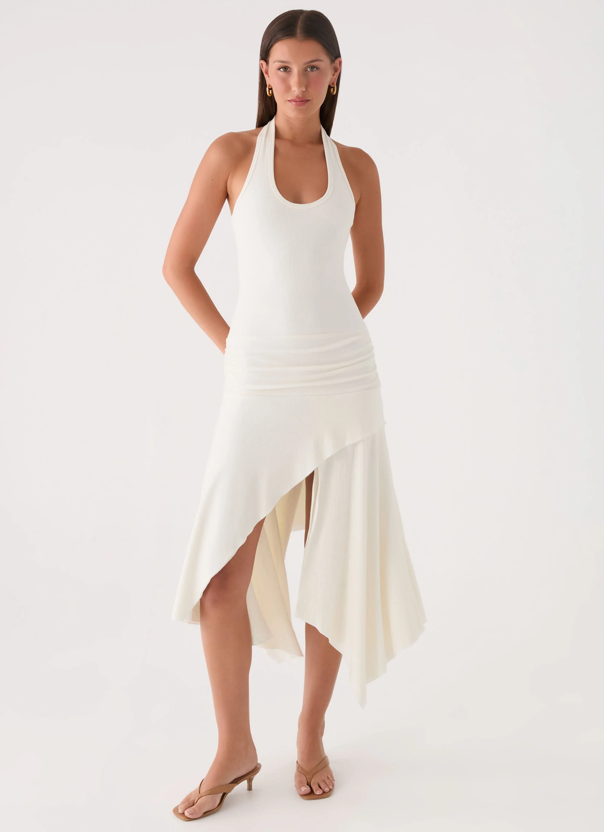 Alise Midi Dress - White - luluinthesky