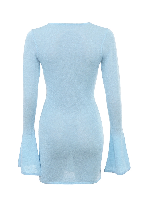 Ocean Blue Knit Mini Dress