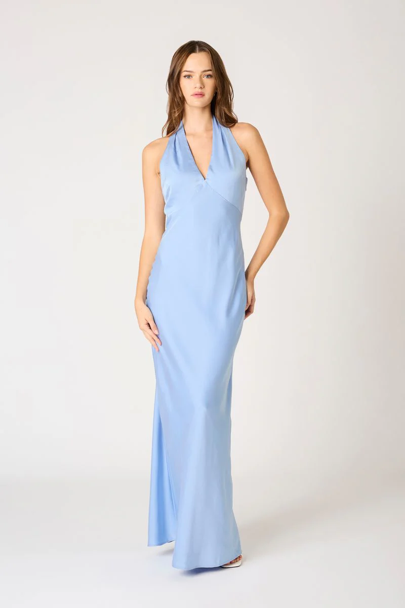 Plunge Halter Bias Gown