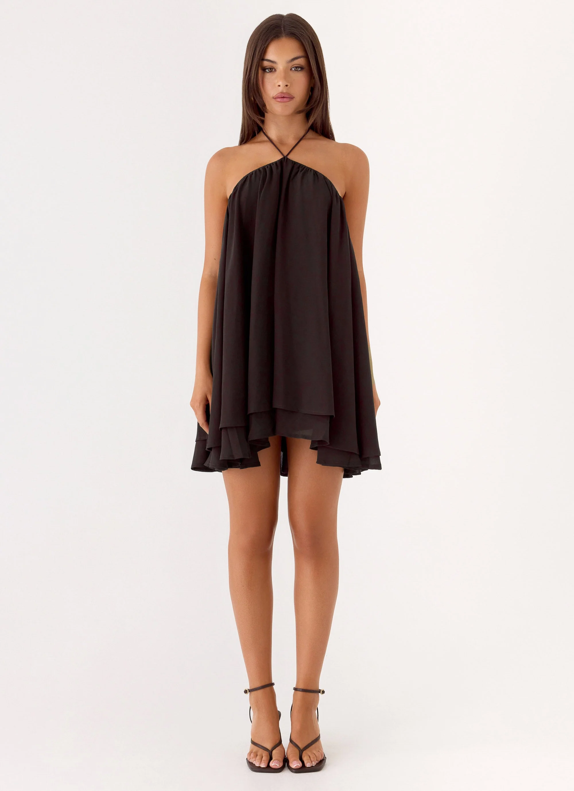 Alicelle Halter Mini Dress - Chocolate