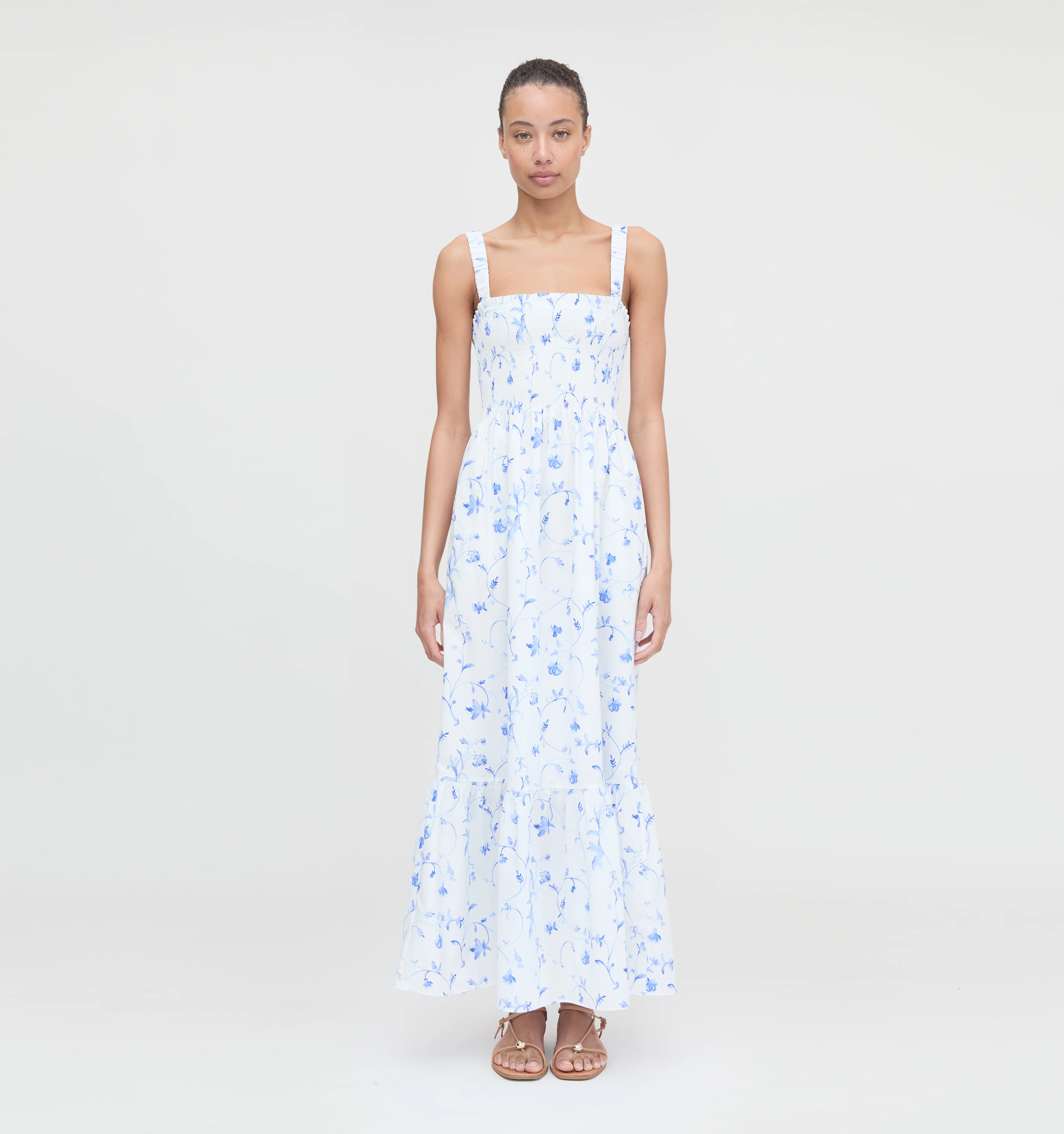 The Anjuli Nap Dress - Blue Botanical