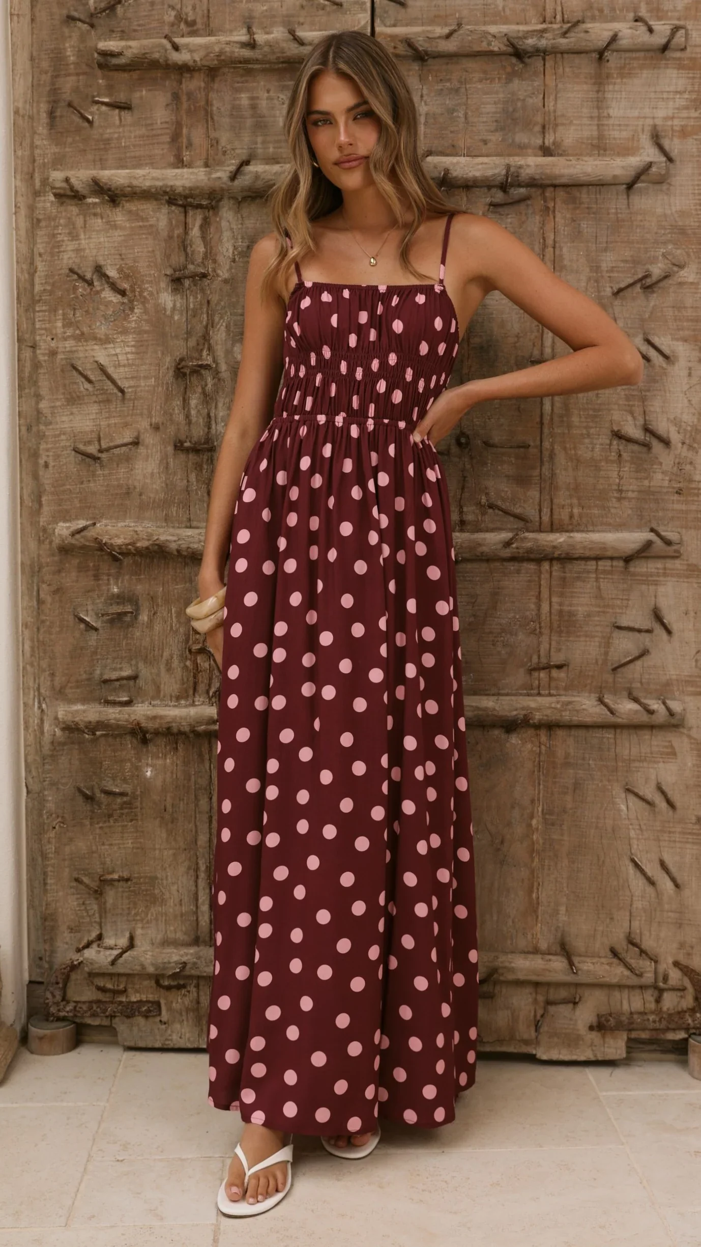 Solare Maxi Dress - Merlo/Marshmallow