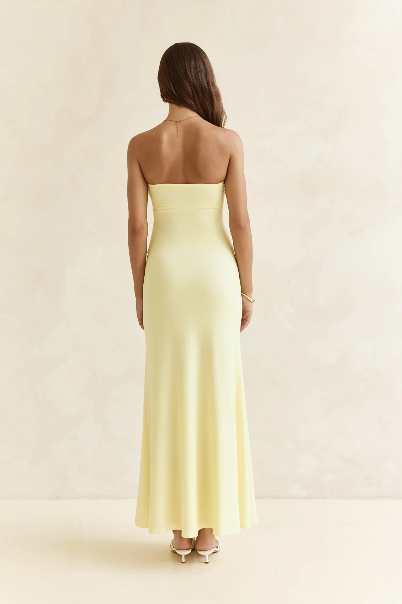 Follow You Strapless Maxi Dress Yellow - luluinthesky