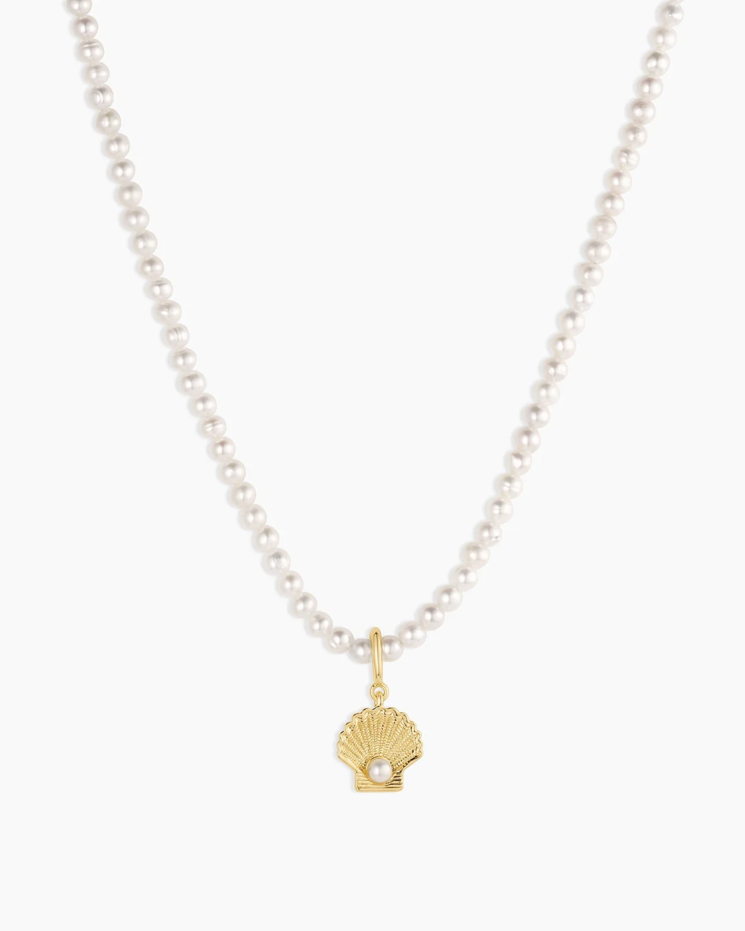 Shell Pearl Charm Necklace